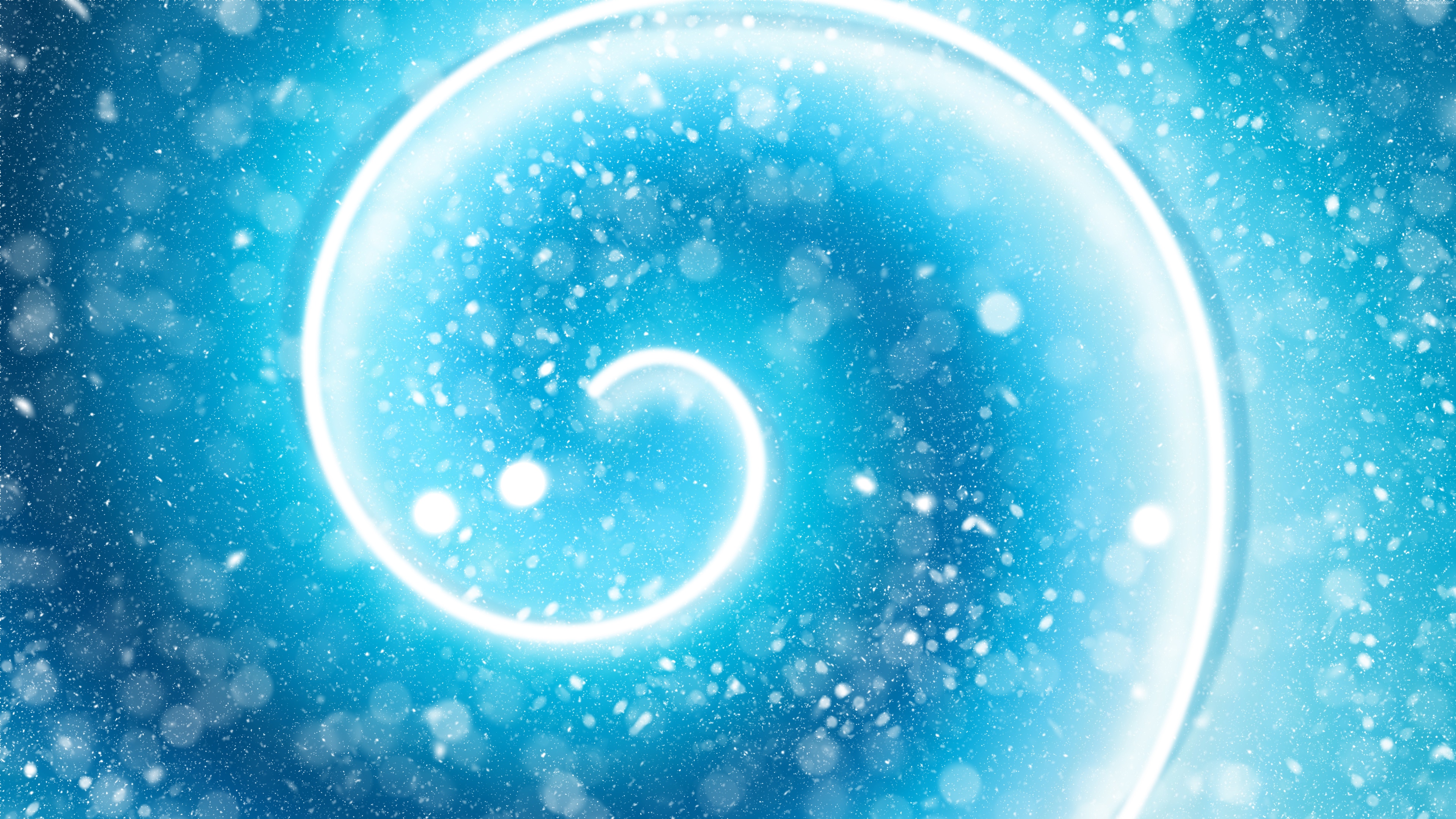 4K Blue Swirl Abstract with Snow HD Wallpaper