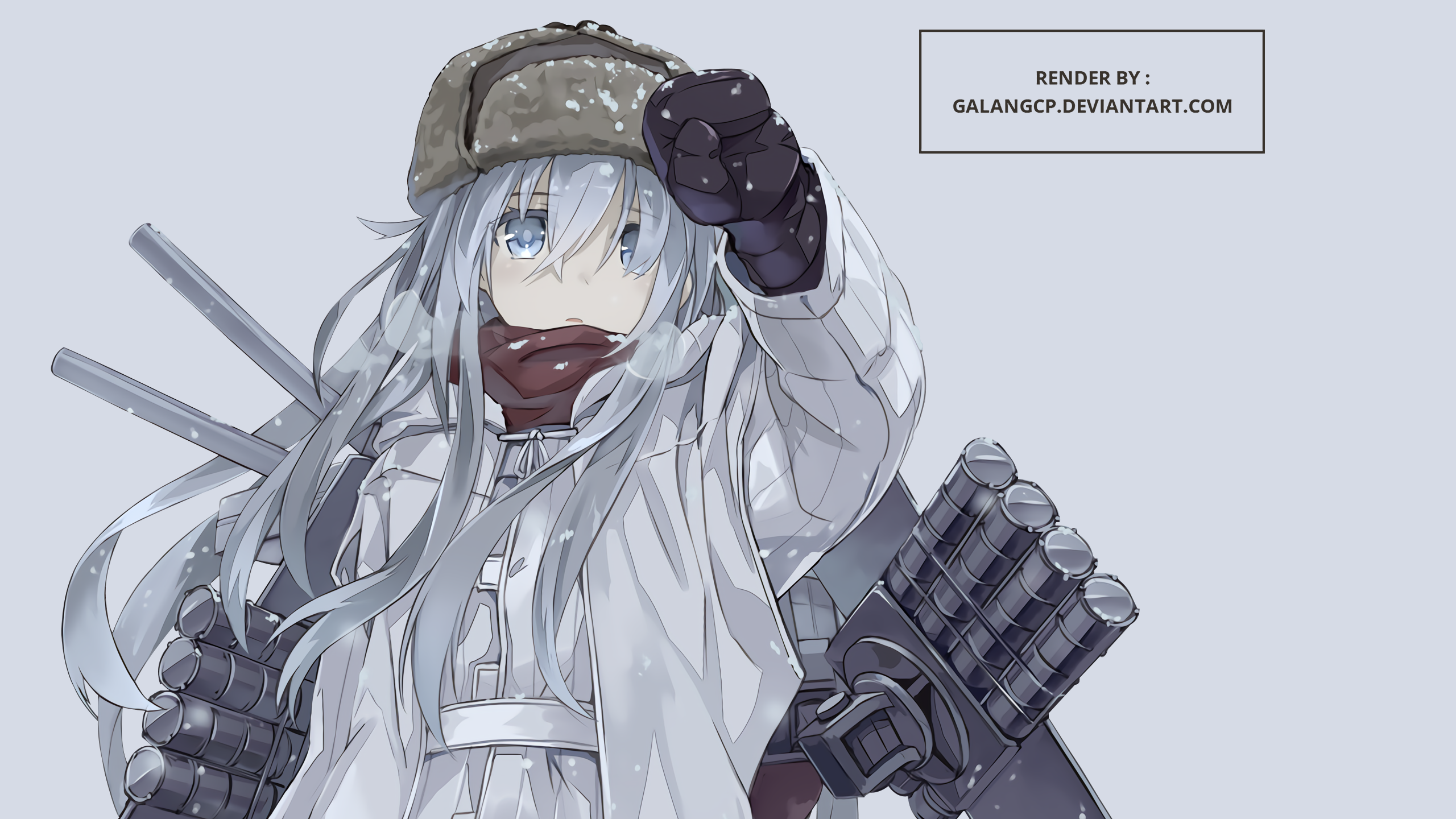 Hibiki from Kantai Collection in winter attire HD Wallpaper