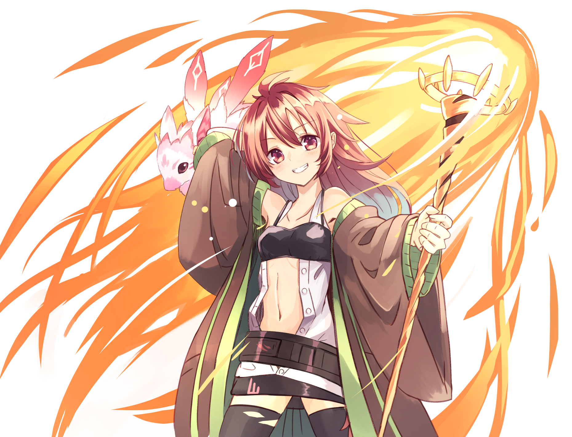 Hiita the Fire Charmer from Yu-Gi-Oh! fan art HD Wallpaper