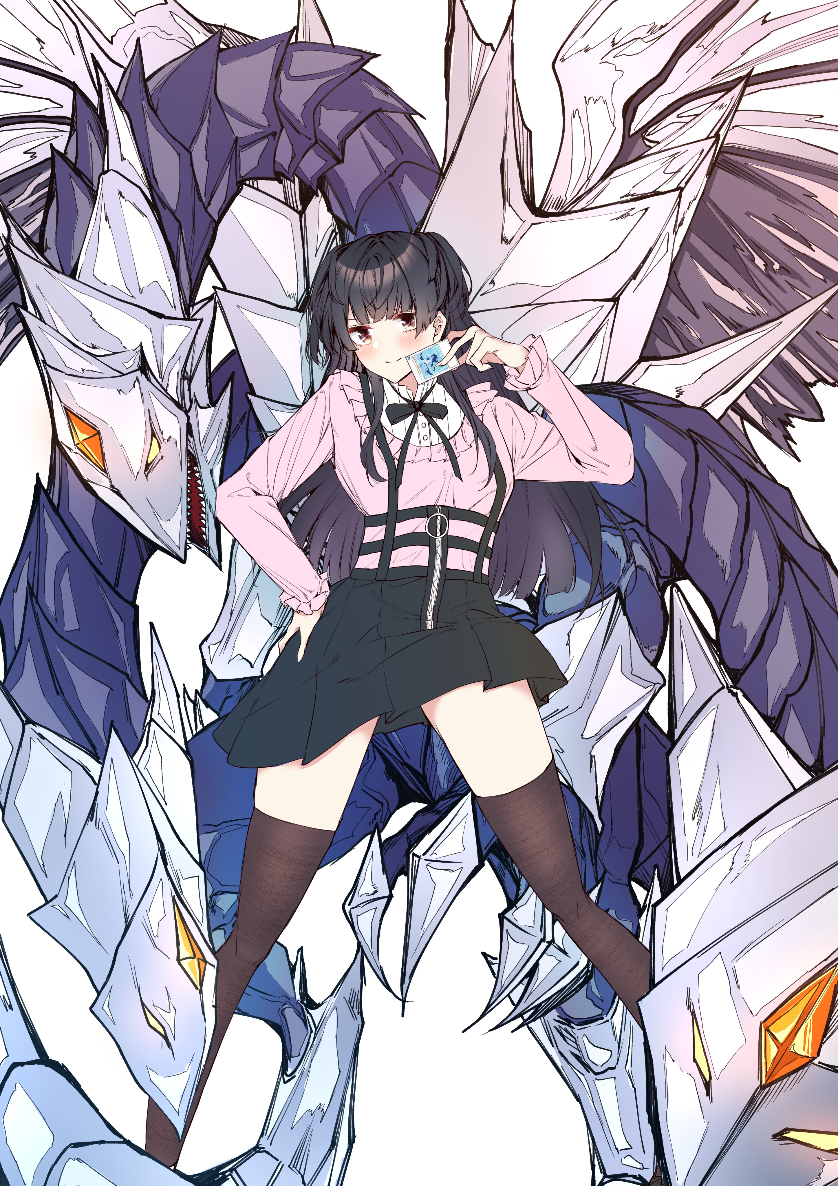 Mayuzumi Fuyuko with Trishula, Dragon of the Ice Barrier HD Phone Wallpaper