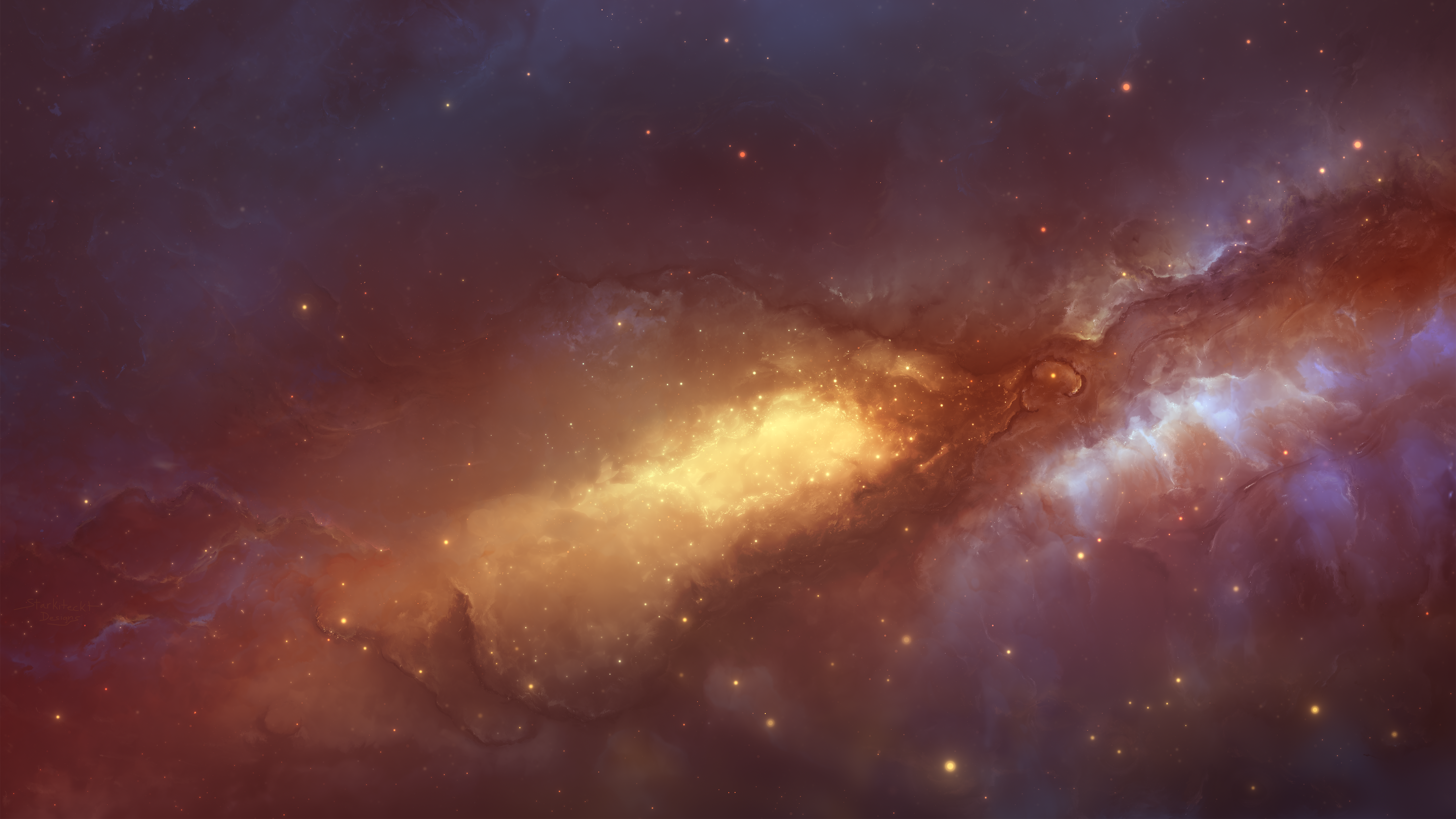 4K space nebula with stars by Starkiteckt HD Wallpaper