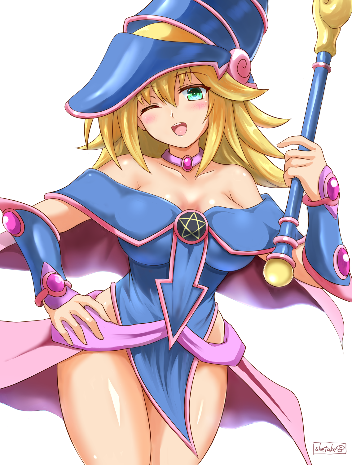 Dark Magician Girl from Yu-Gi-Oh! fan art HD Phone Wallpaper