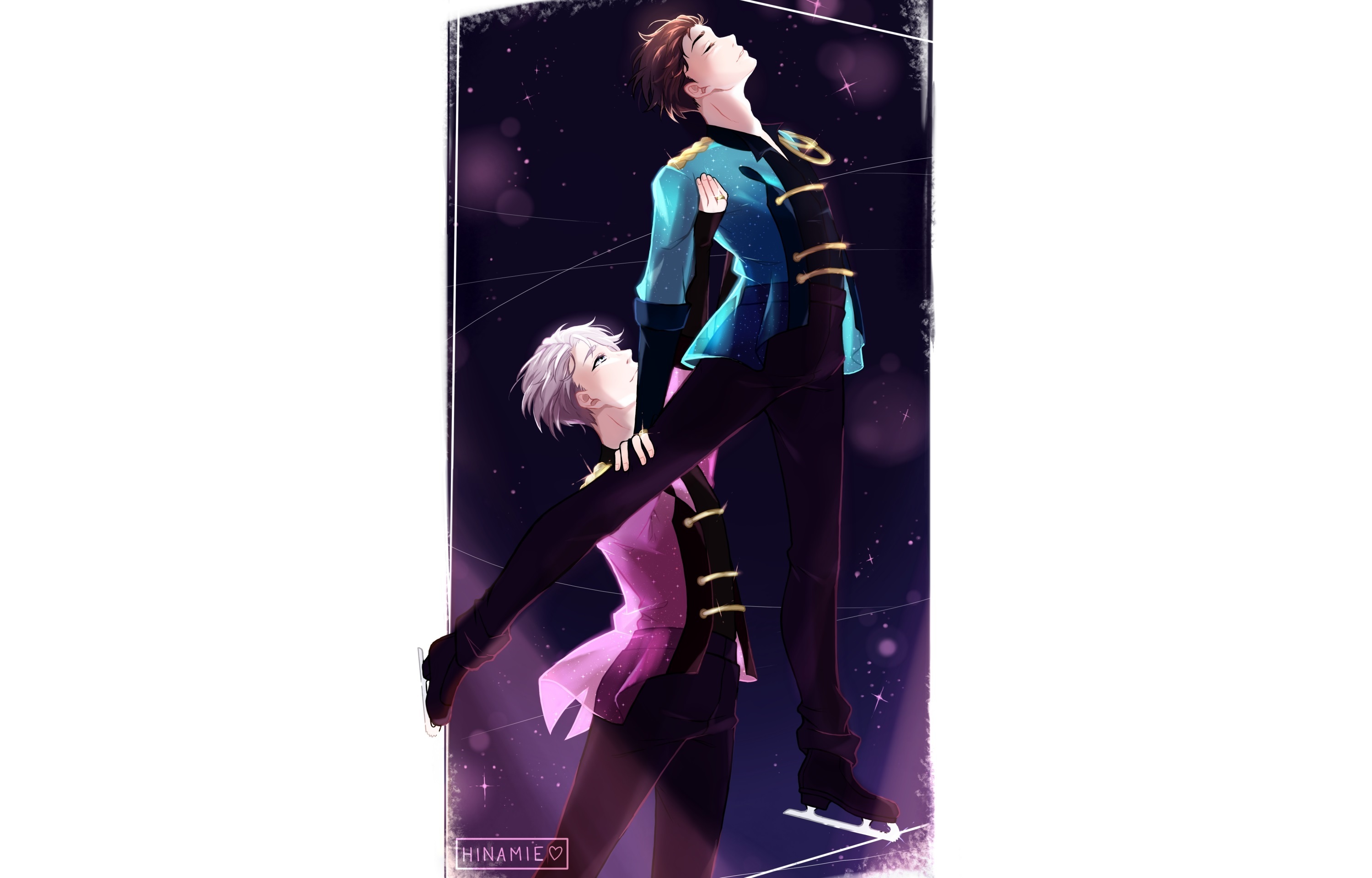 Victor Nikiforov and Yuuri Katsuki ice skating HD Wallpaper