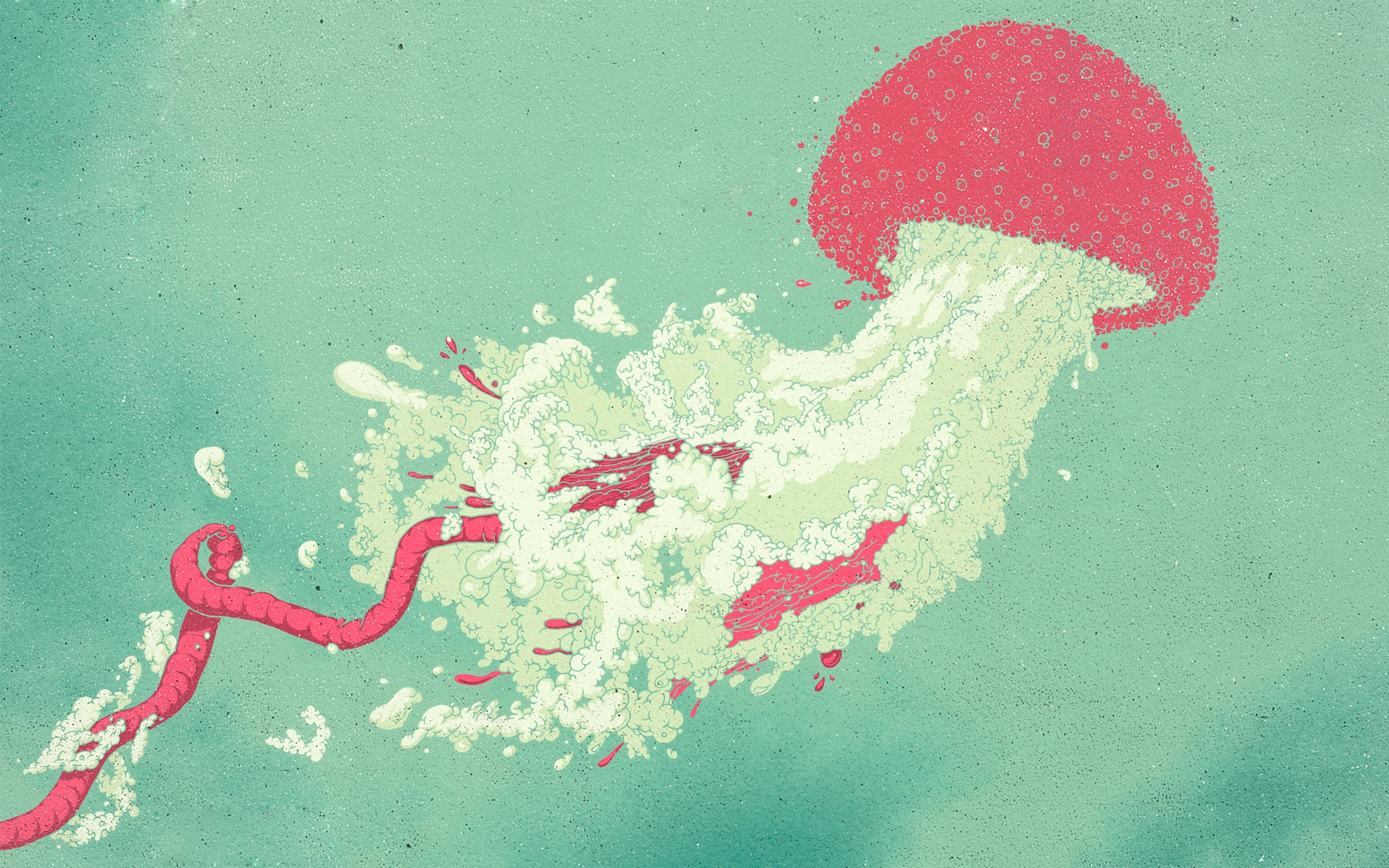 Jellyfish exploding in water HD Wallpaper