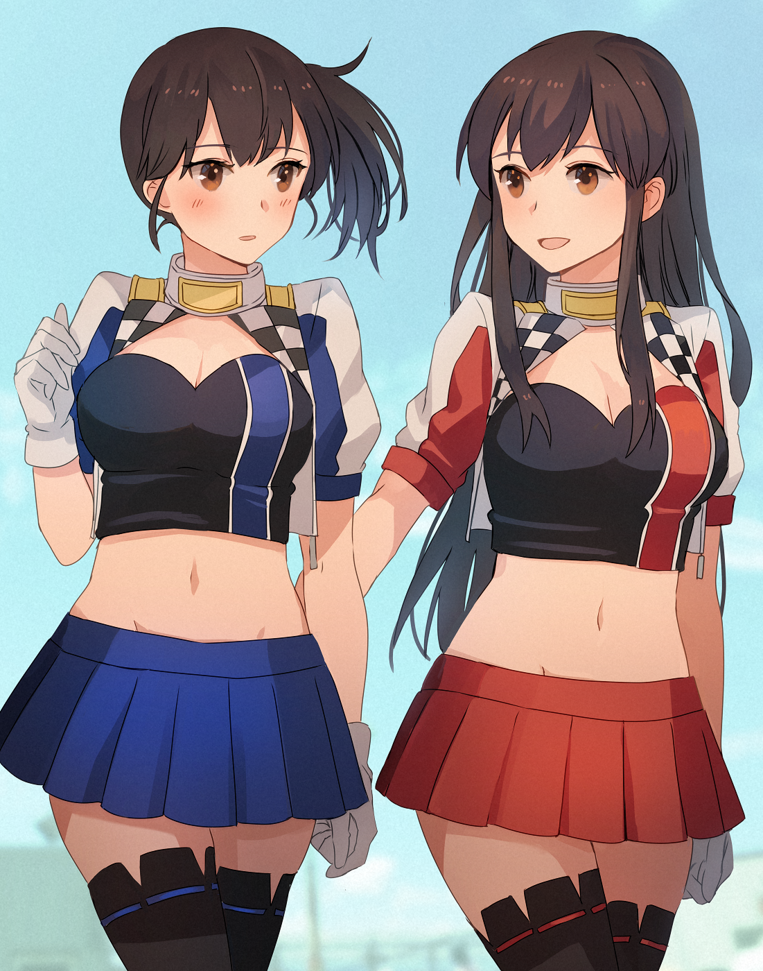 Kaga and Akagi from Kantai Collection fan art HD Phone Wallpaper