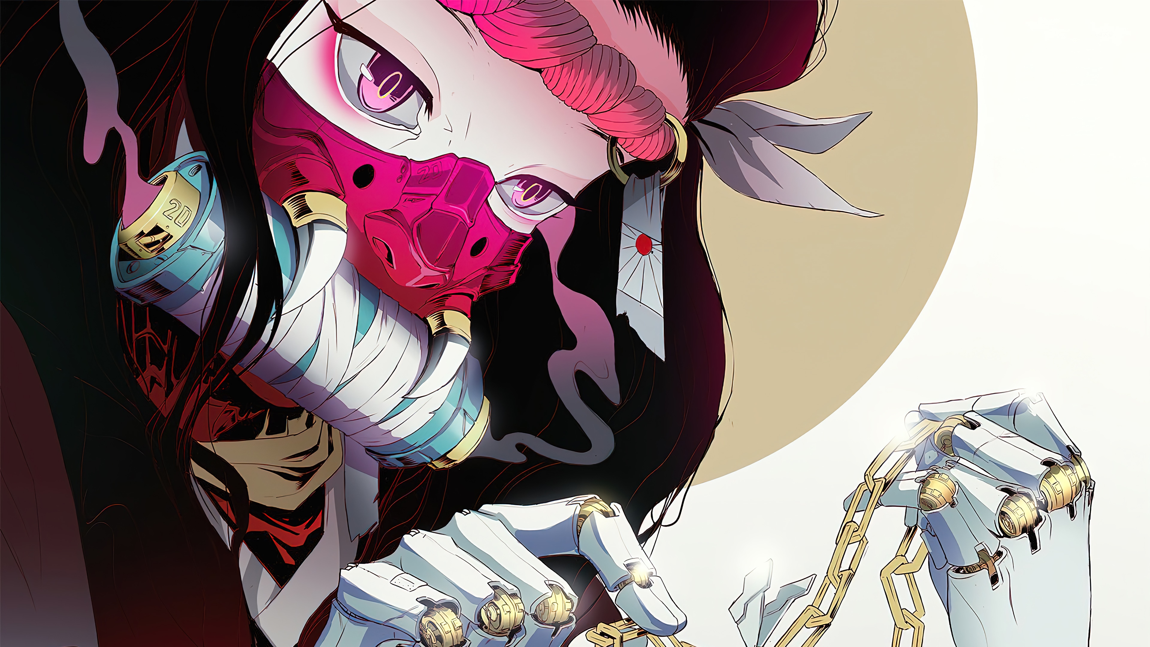 4K Kamado Nezuko Oni Mask Cyborg HD Wallpaper