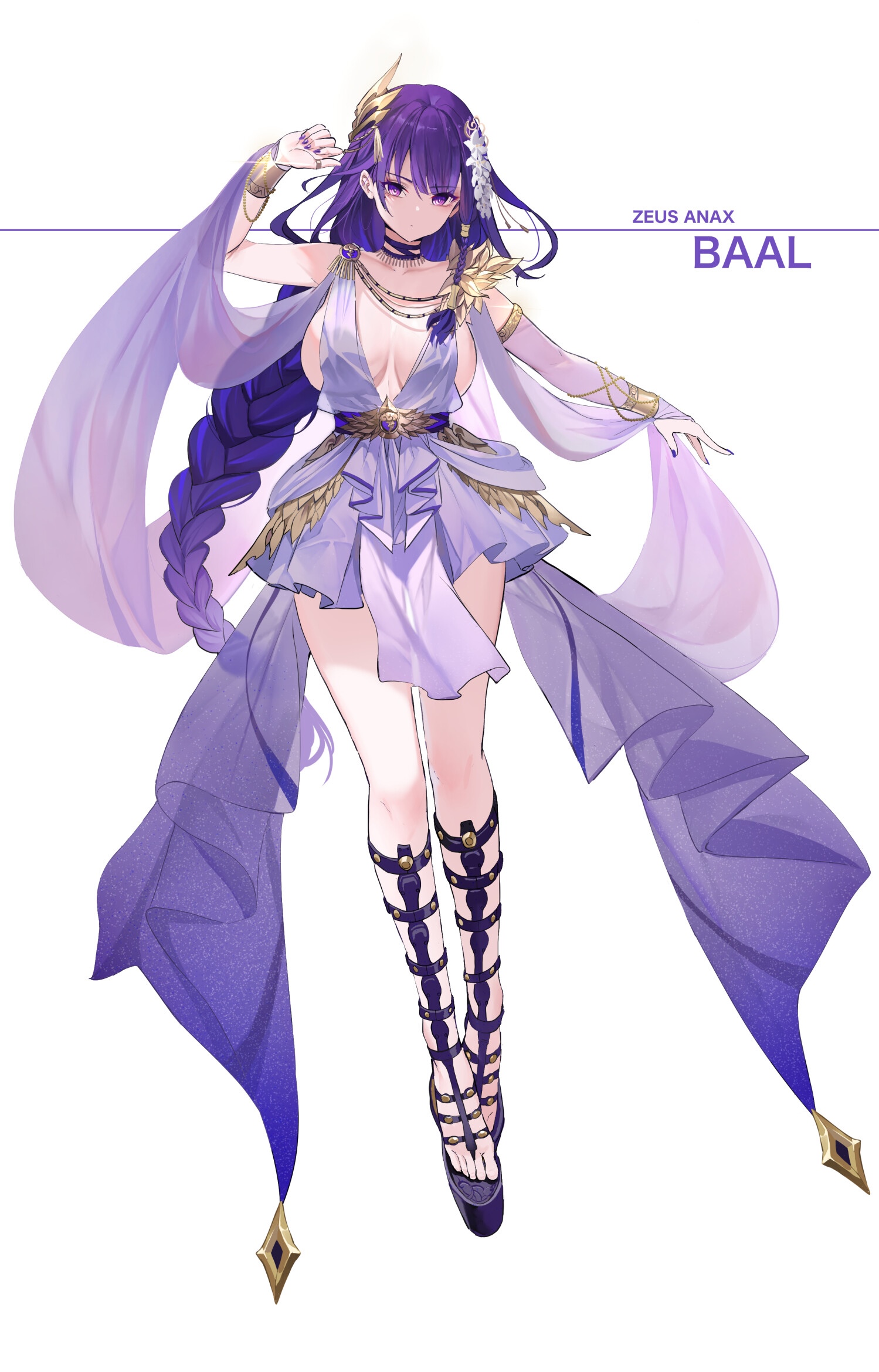Raiden Shogun Baal in a purple dress HD Phone Wallpaper