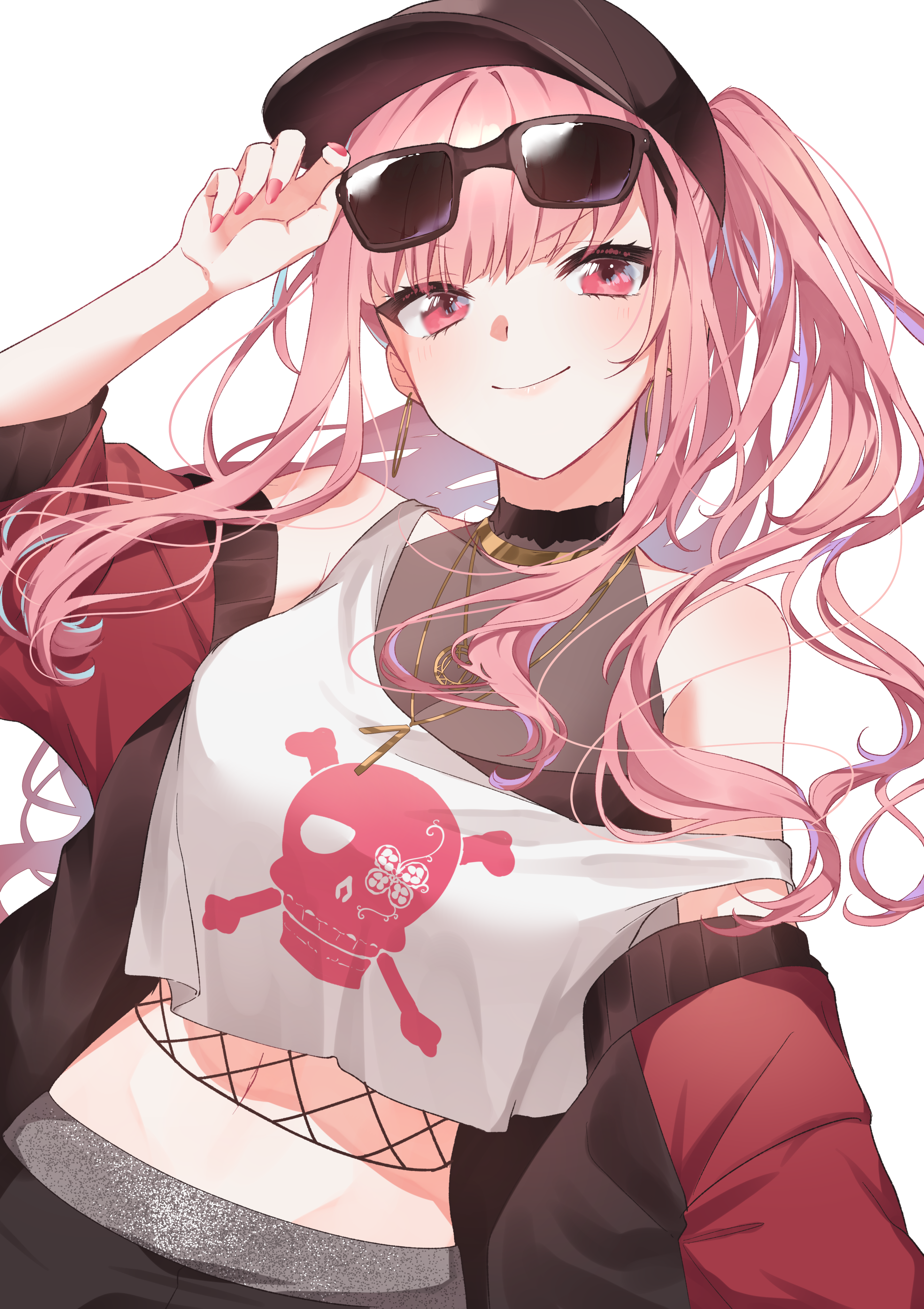 Mori Calliope wearing a skull t-shirt and sunglasses HD Phone Wallpaper