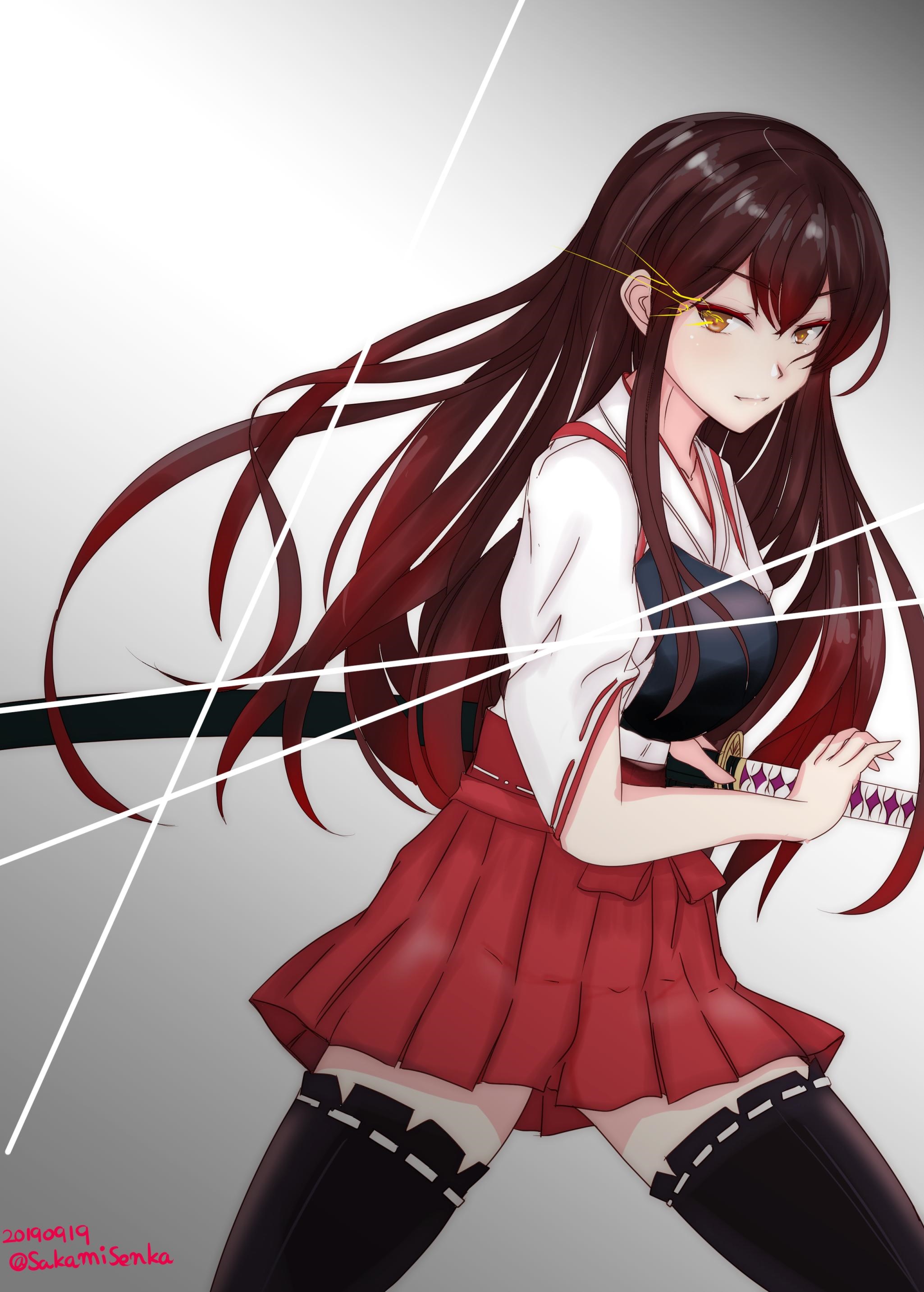 Akagi from Kantai Collection fan art HD Phone Wallpaper