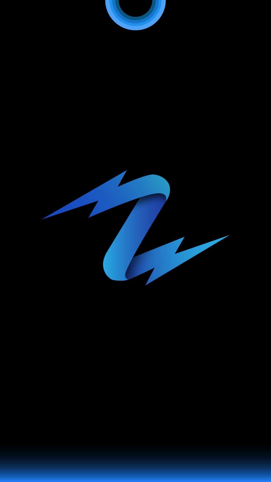 Blue ribbon Z logo with lightning bolts HD Phone Wallpaper