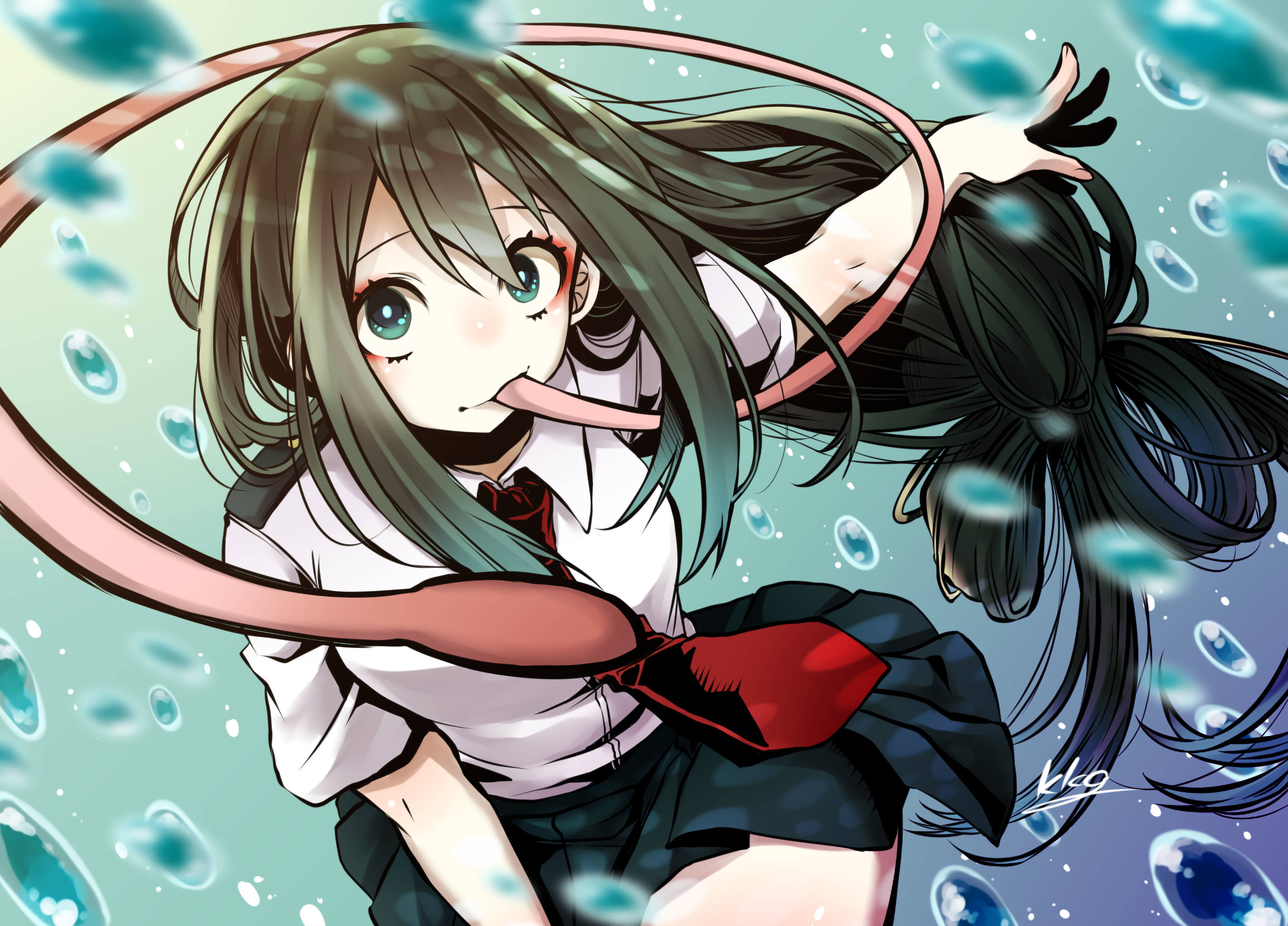 Tsuyu Asui from My Hero Academia with her tongue out HD Wallpaper