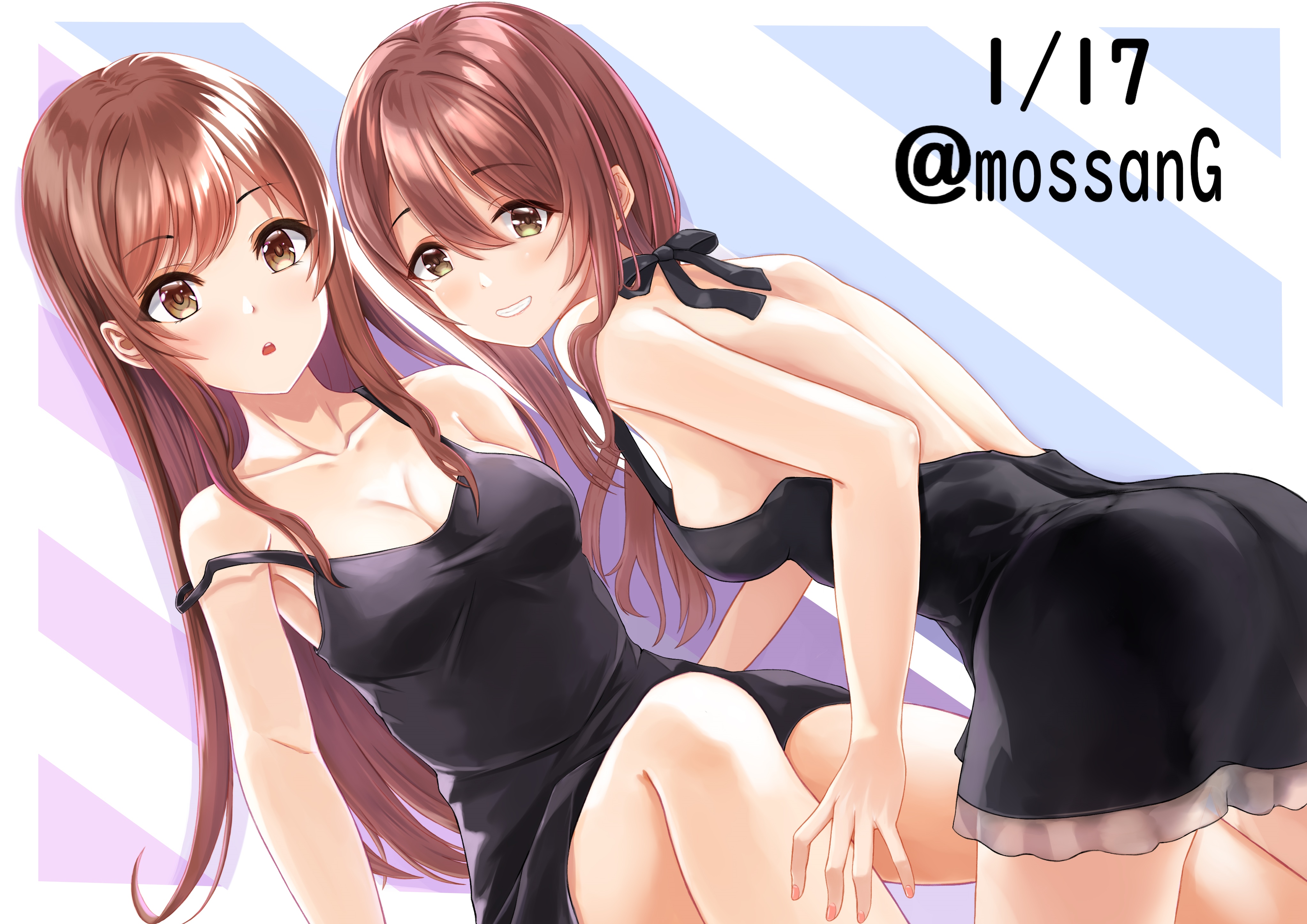 Oosaki Amana and Oosaki Tenka in black dresses HD Wallpaper