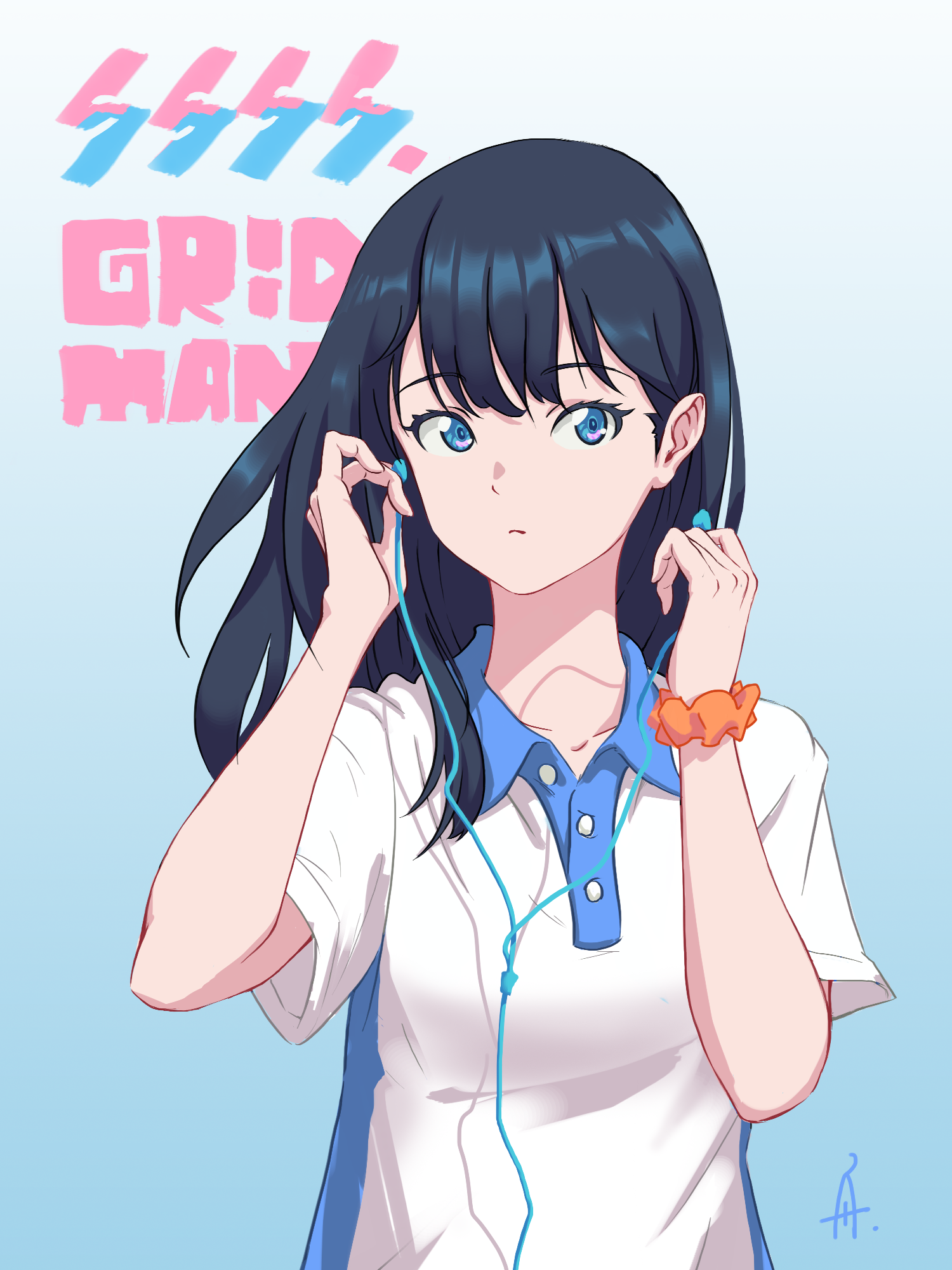 Rikka Takarada from SSSS.GRIDMAN with headphones HD Phone Wallpaper