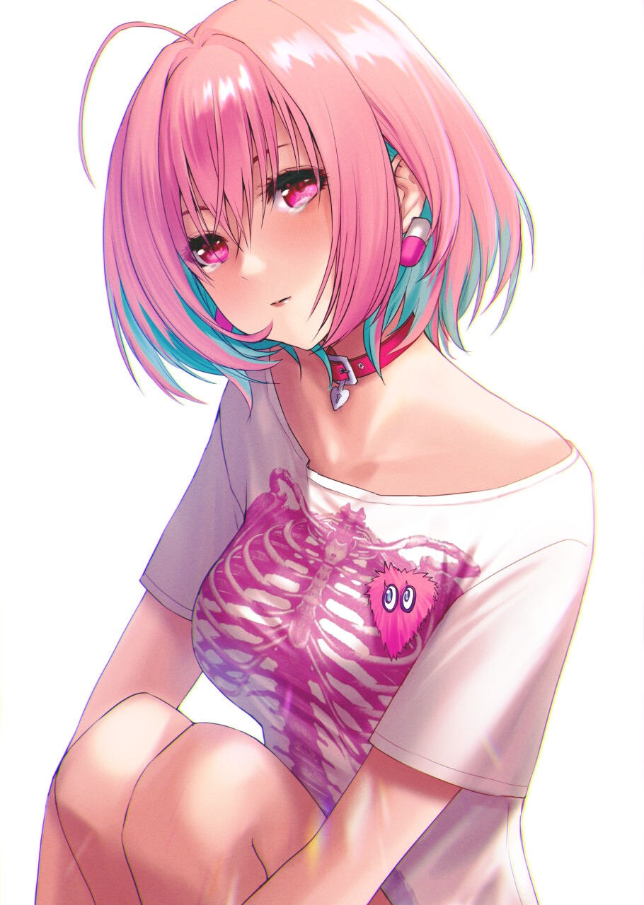 Riamu Yumemi with pink hair and pink eyes HD Phone Wallpaper