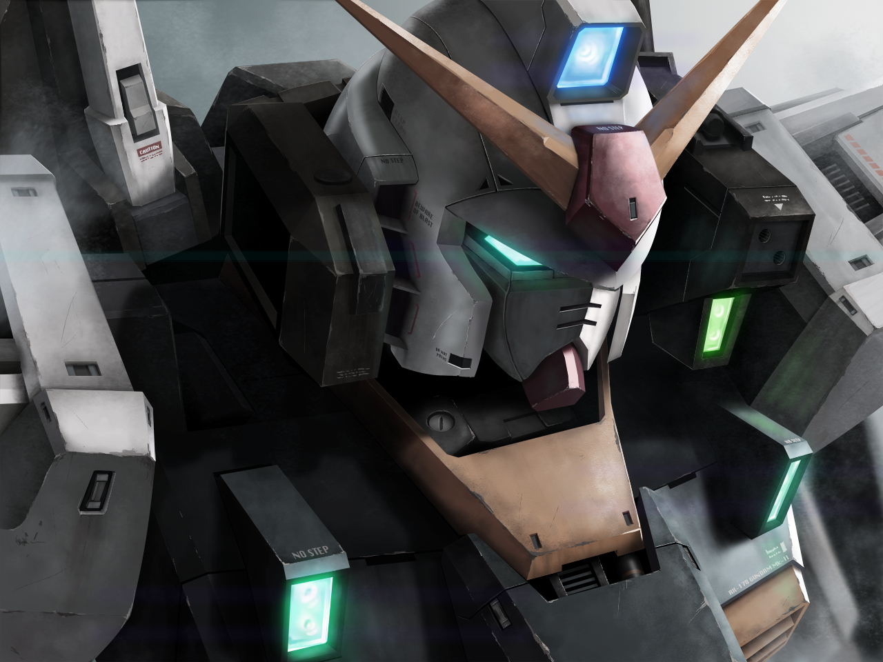 Gundam Mk-II close-up in artwork HD Wallpaper
