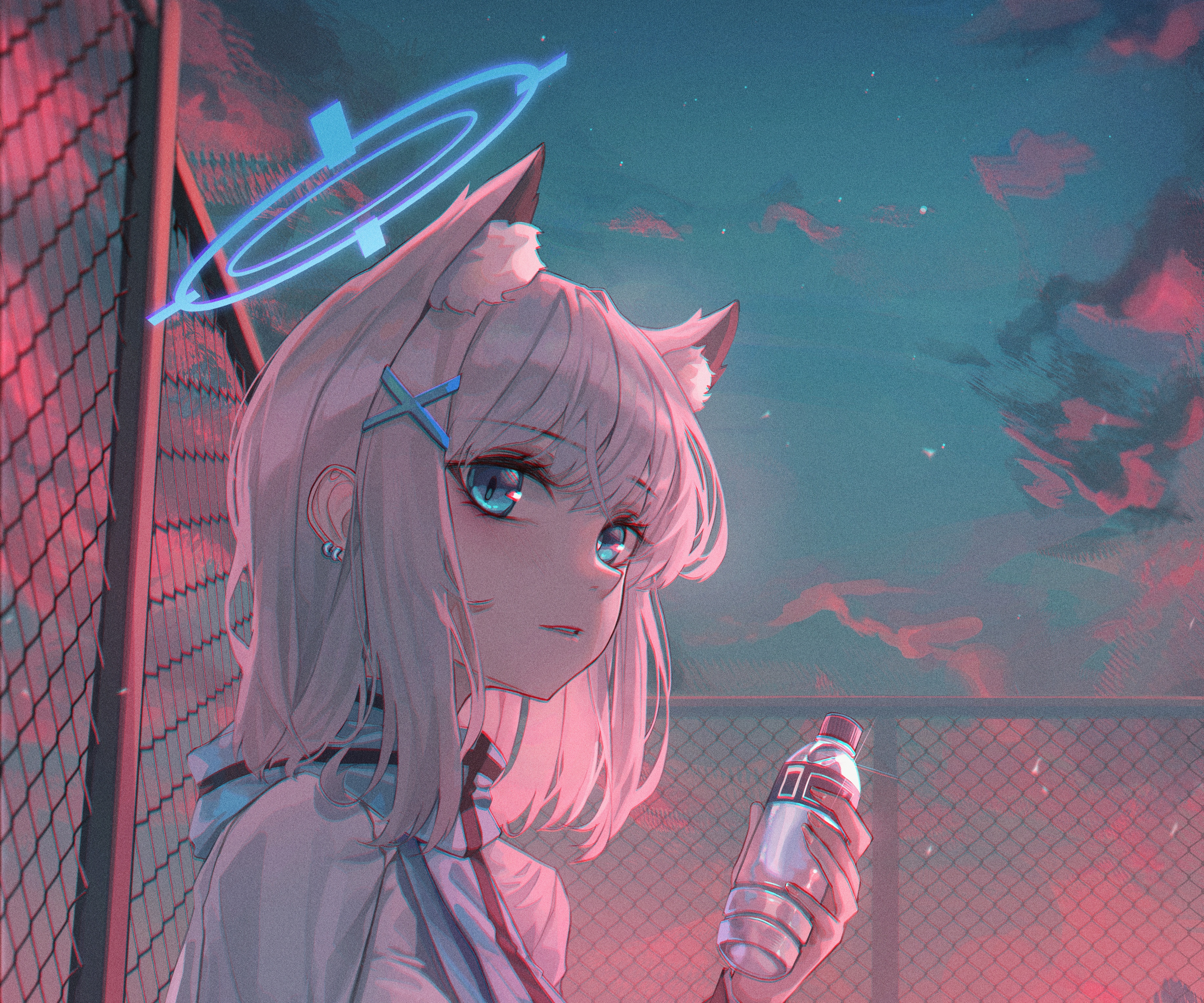 Shiroko from Blue Archive holding a drink HD Wallpaper