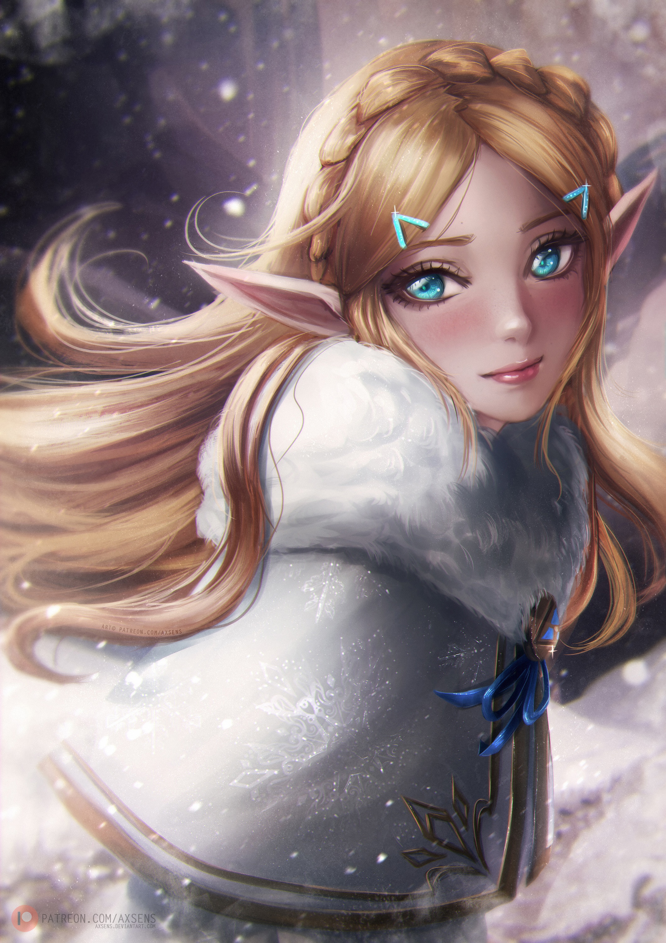 Princess Zelda from The Legend of Zelda in winter attire HD Phone Wallpaper