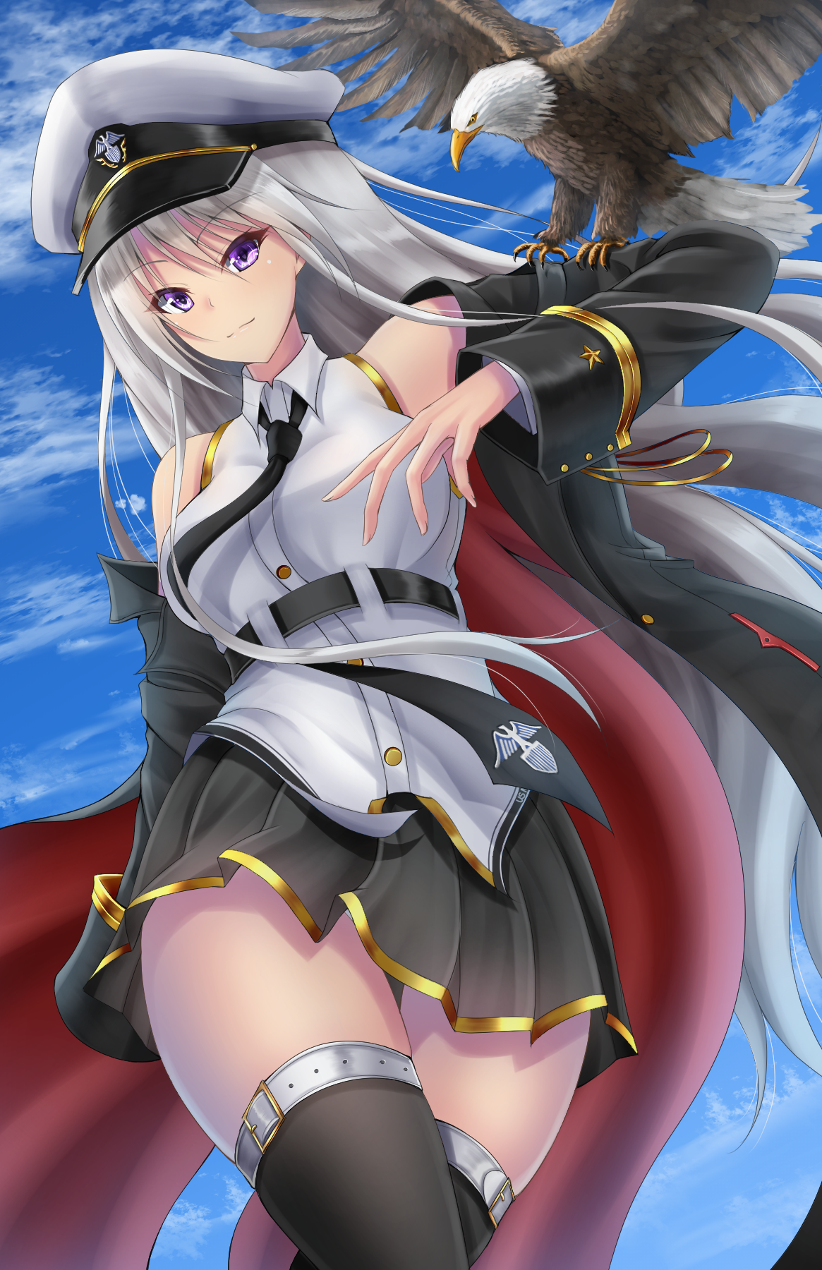 Azur Lane Enterprise with an Eagle HD Phone Wallpaper