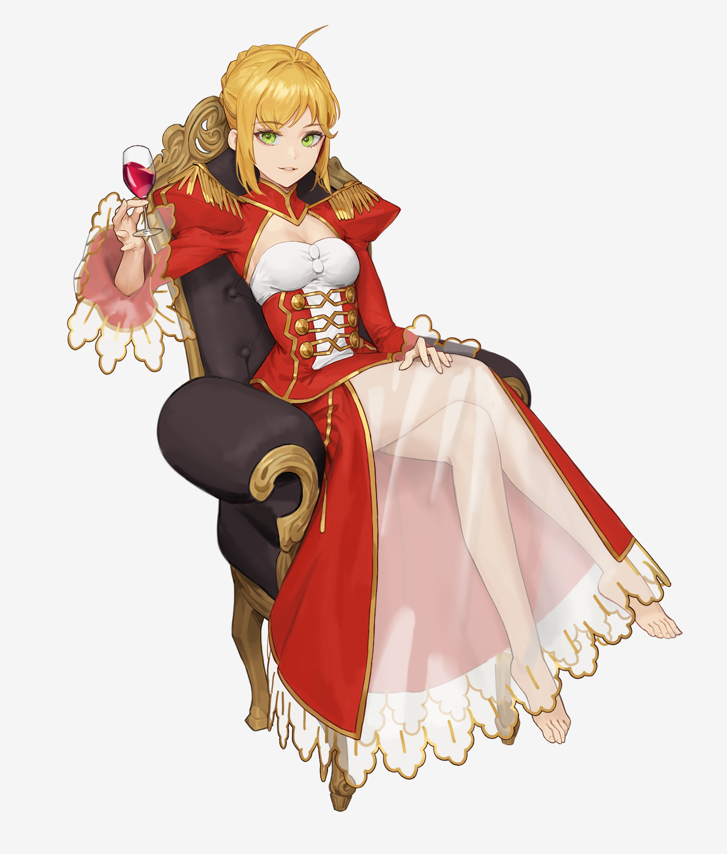 Nero Claudius sitting on a throne with wine HD Phone Wallpaper