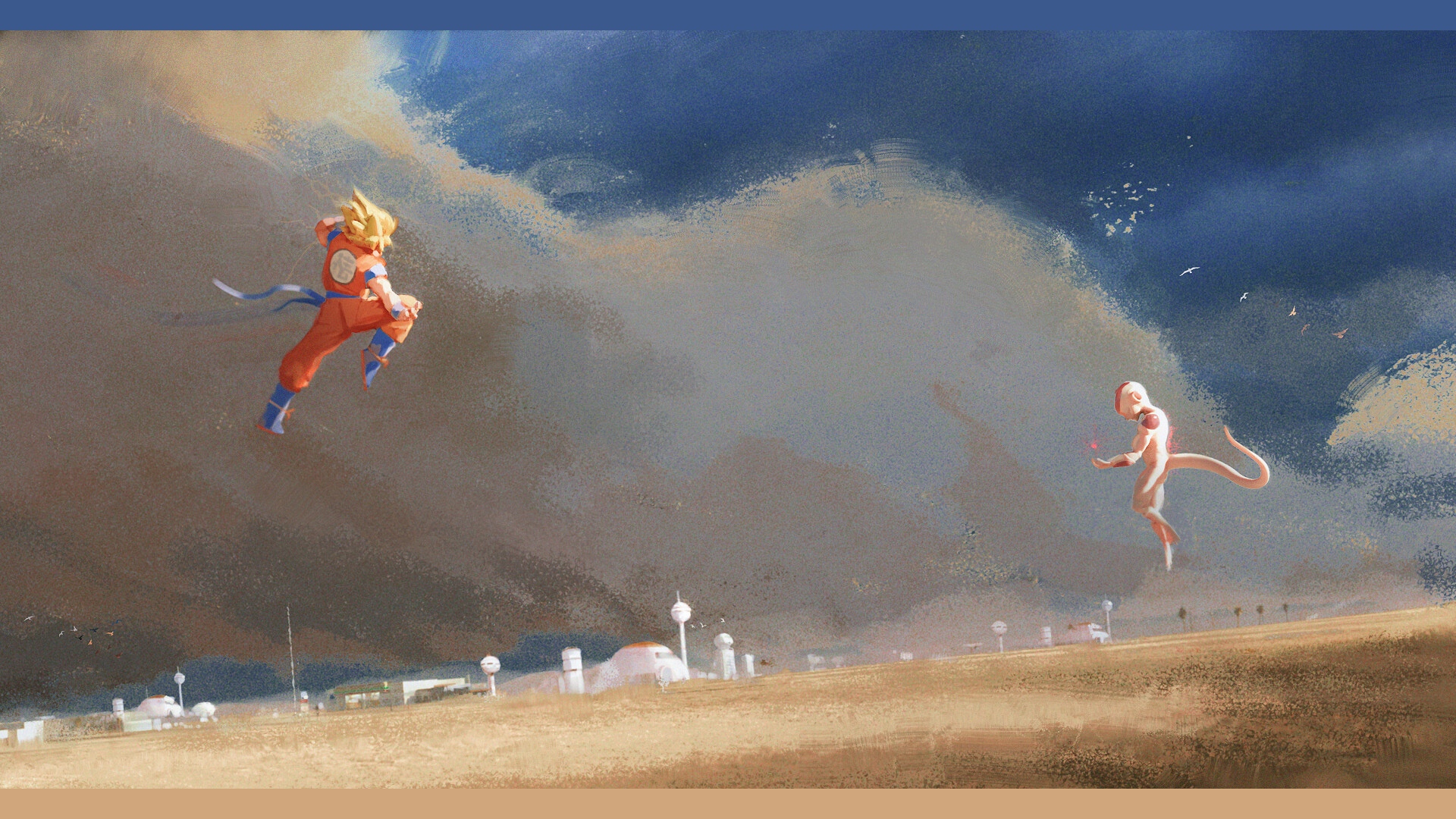 Son Goku and Frieza in Dragon Ball Z battle HD Wallpaper