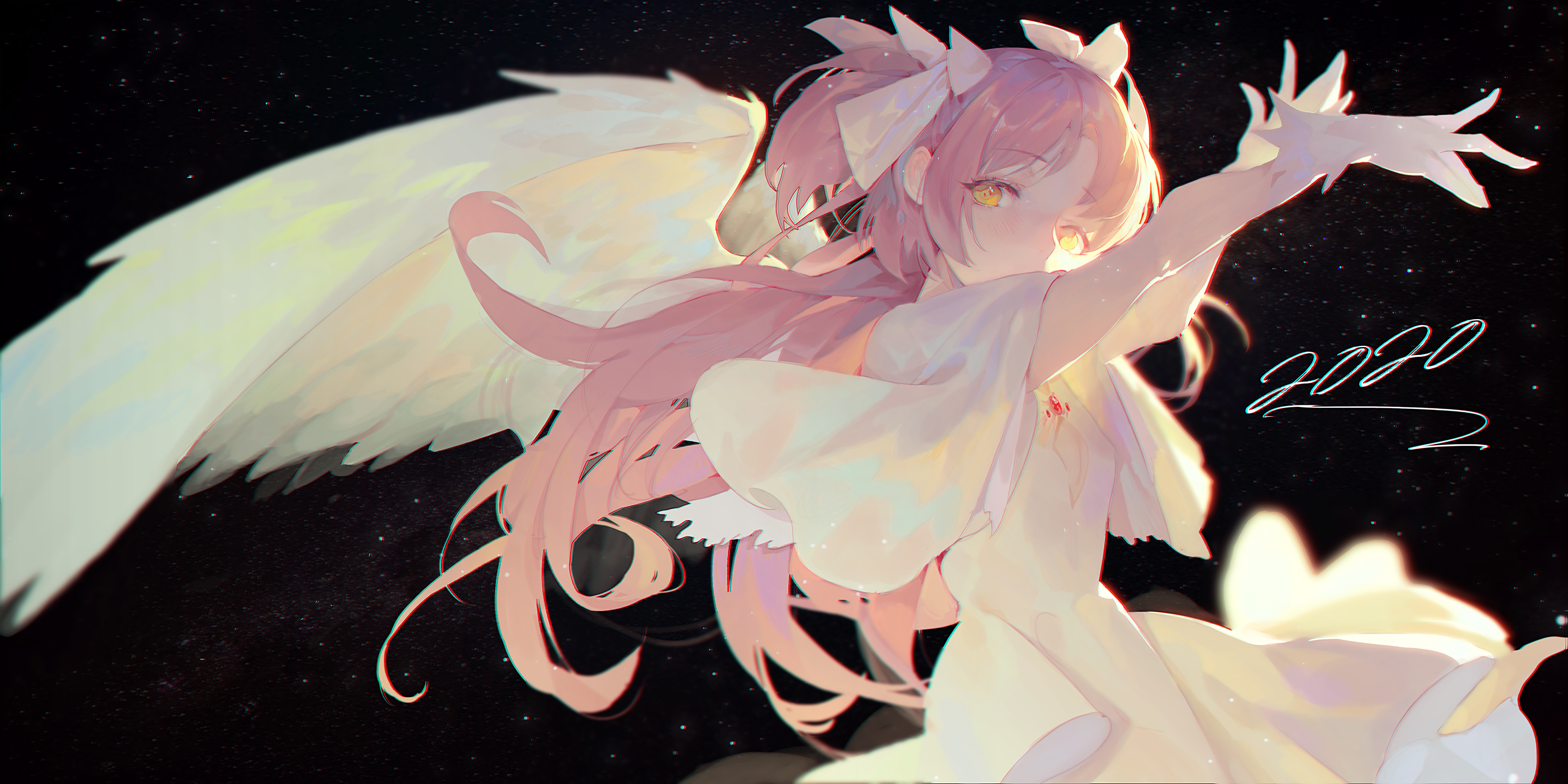 4K Kaname Madoka with Wings HD Wallpaper