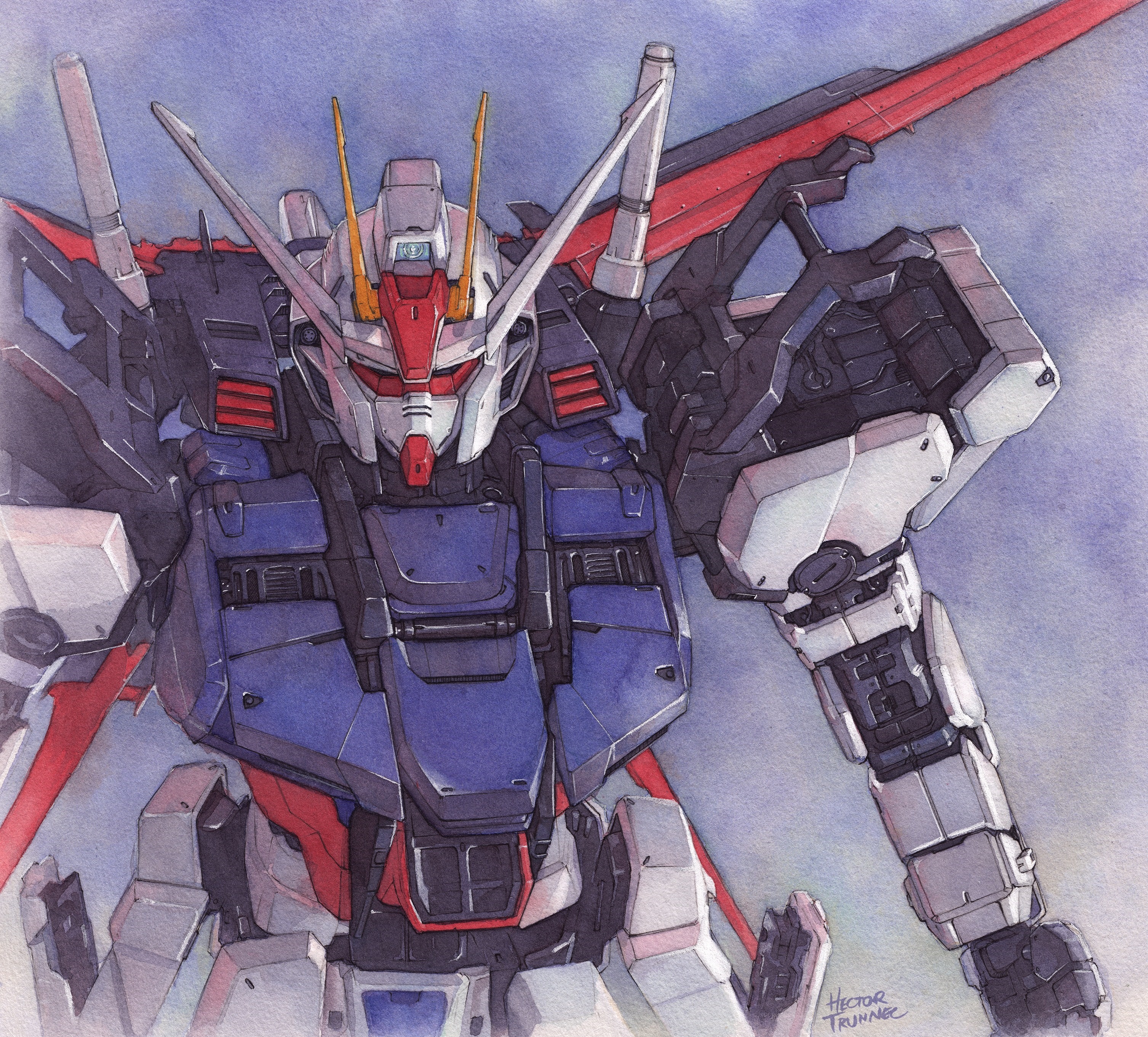 Aile Strike Gundam artwork by Hector Trunner HD Wallpaper