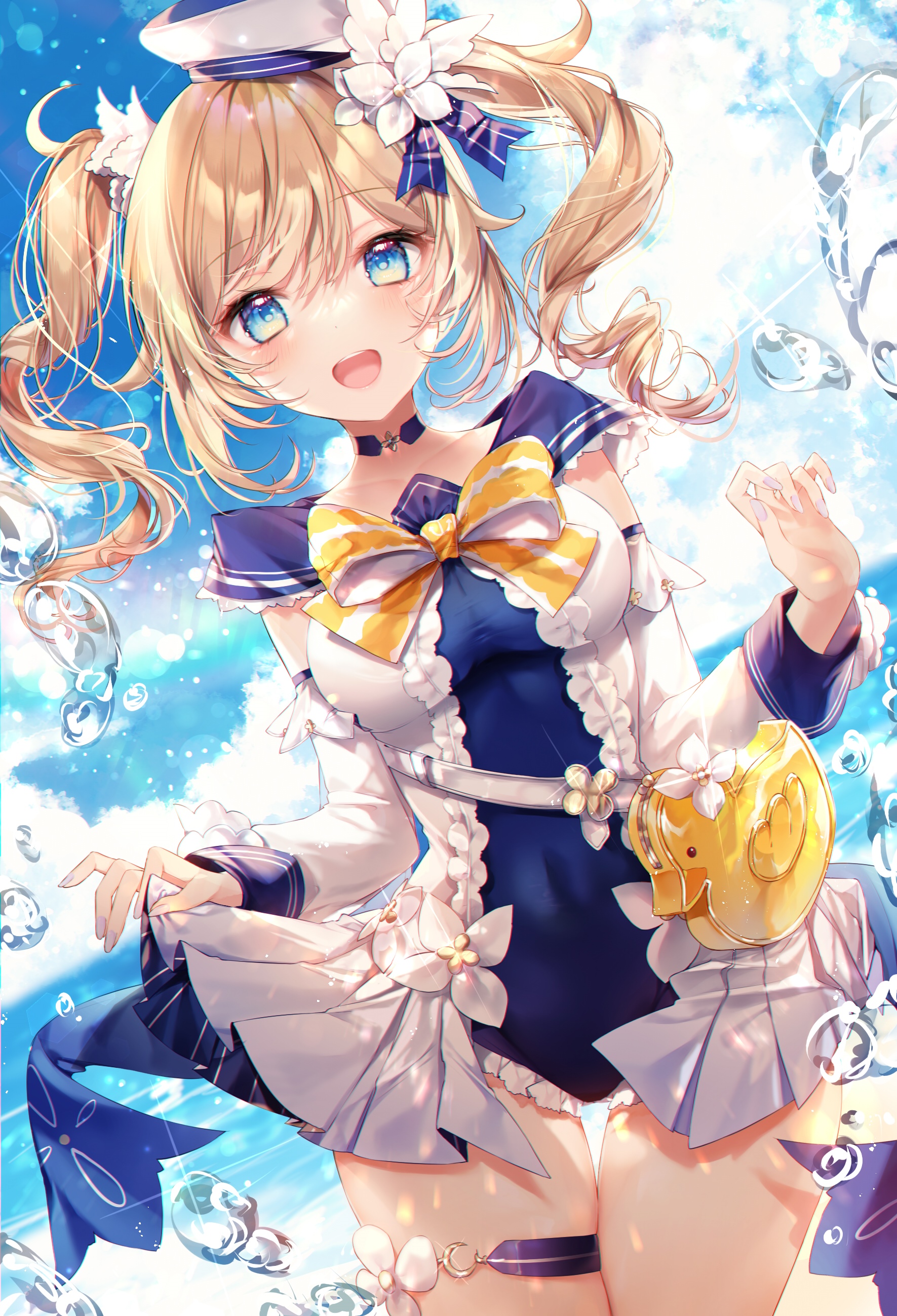 Barbara from Genshin Impact in a sailor outfit HD Phone Wallpaper