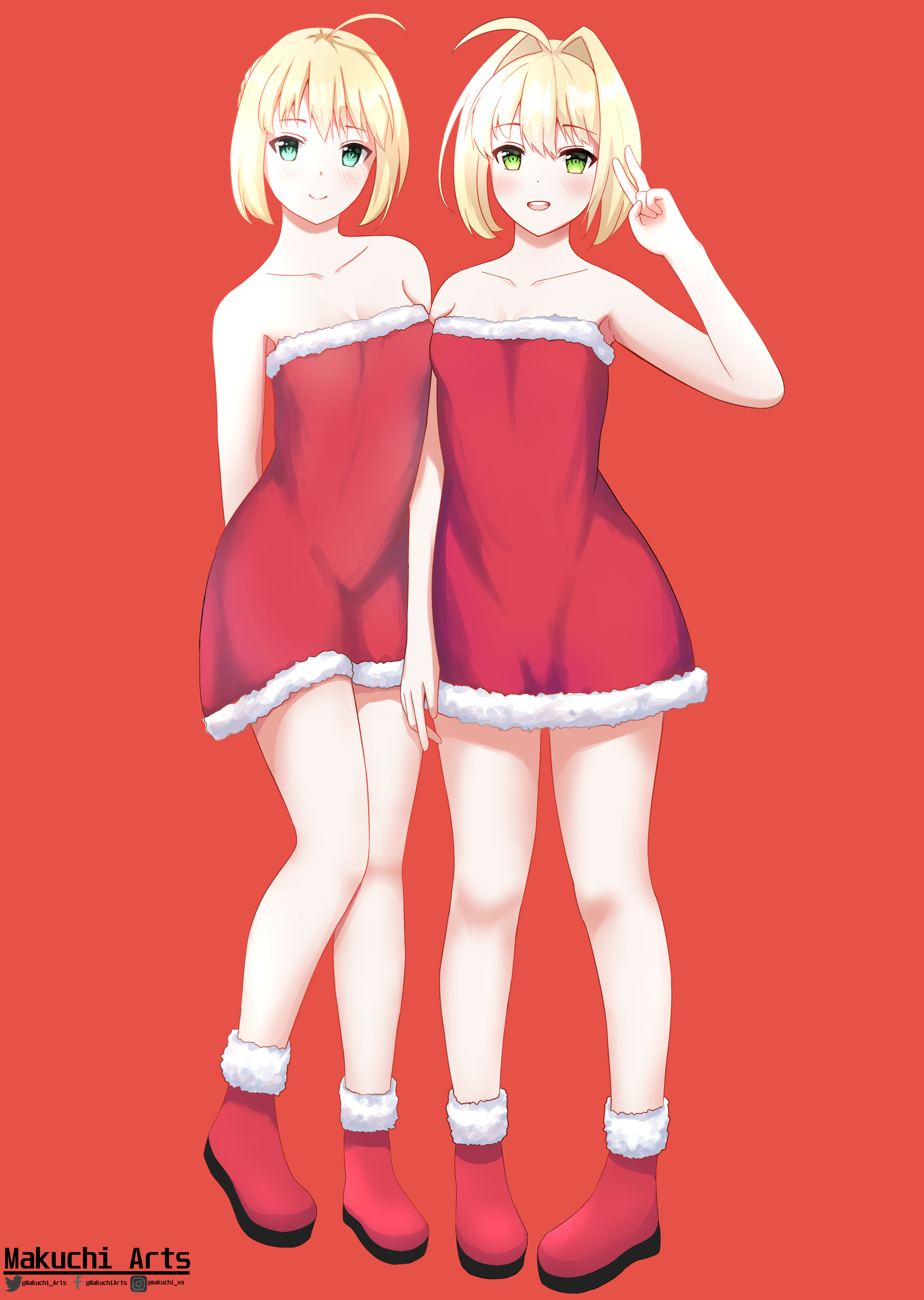 Nero Claudius in Christmas Dress HD Phone Wallpaper