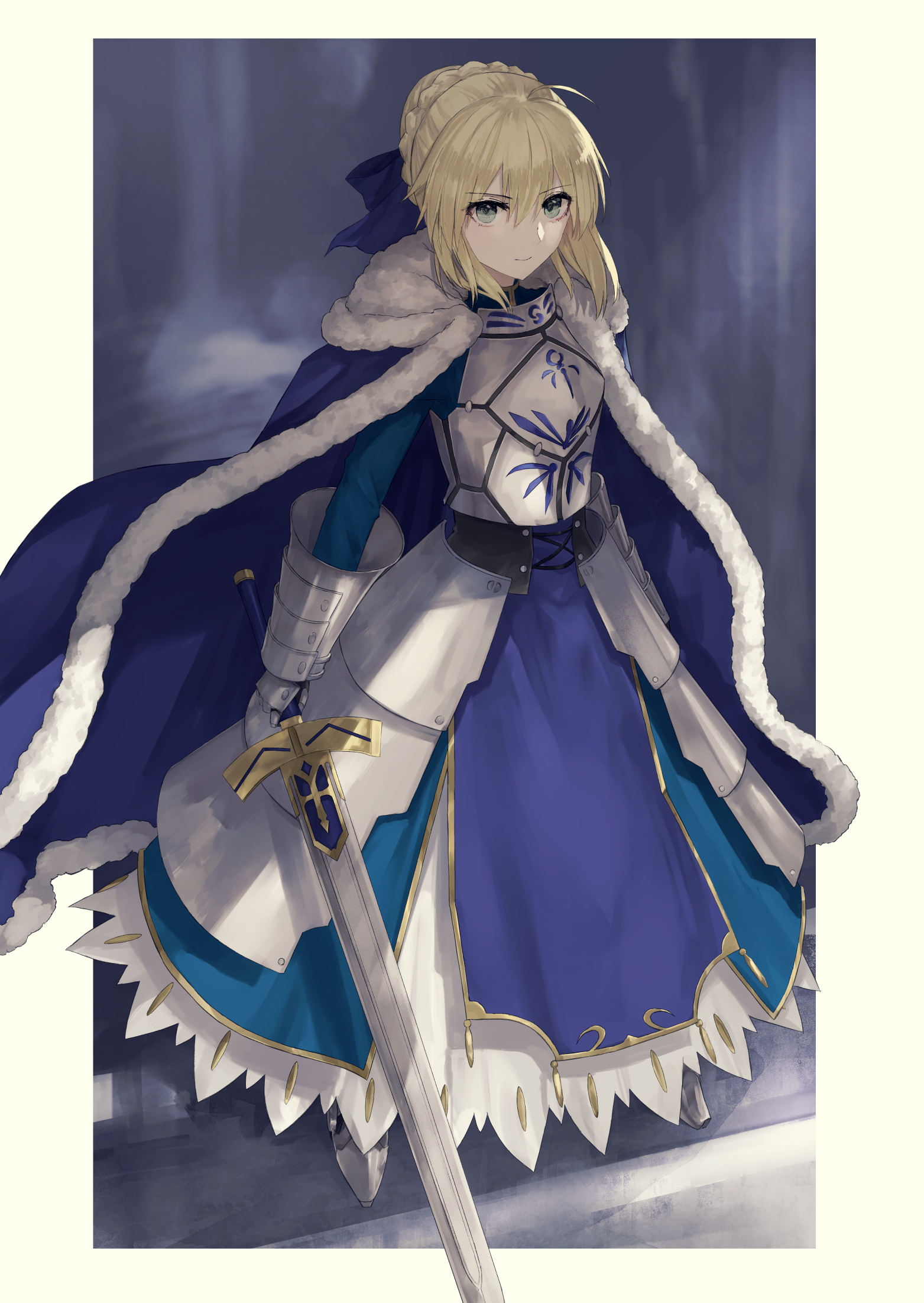 Artoria Pendragon with Excalibur from Fate Series HD Phone Wallpaper