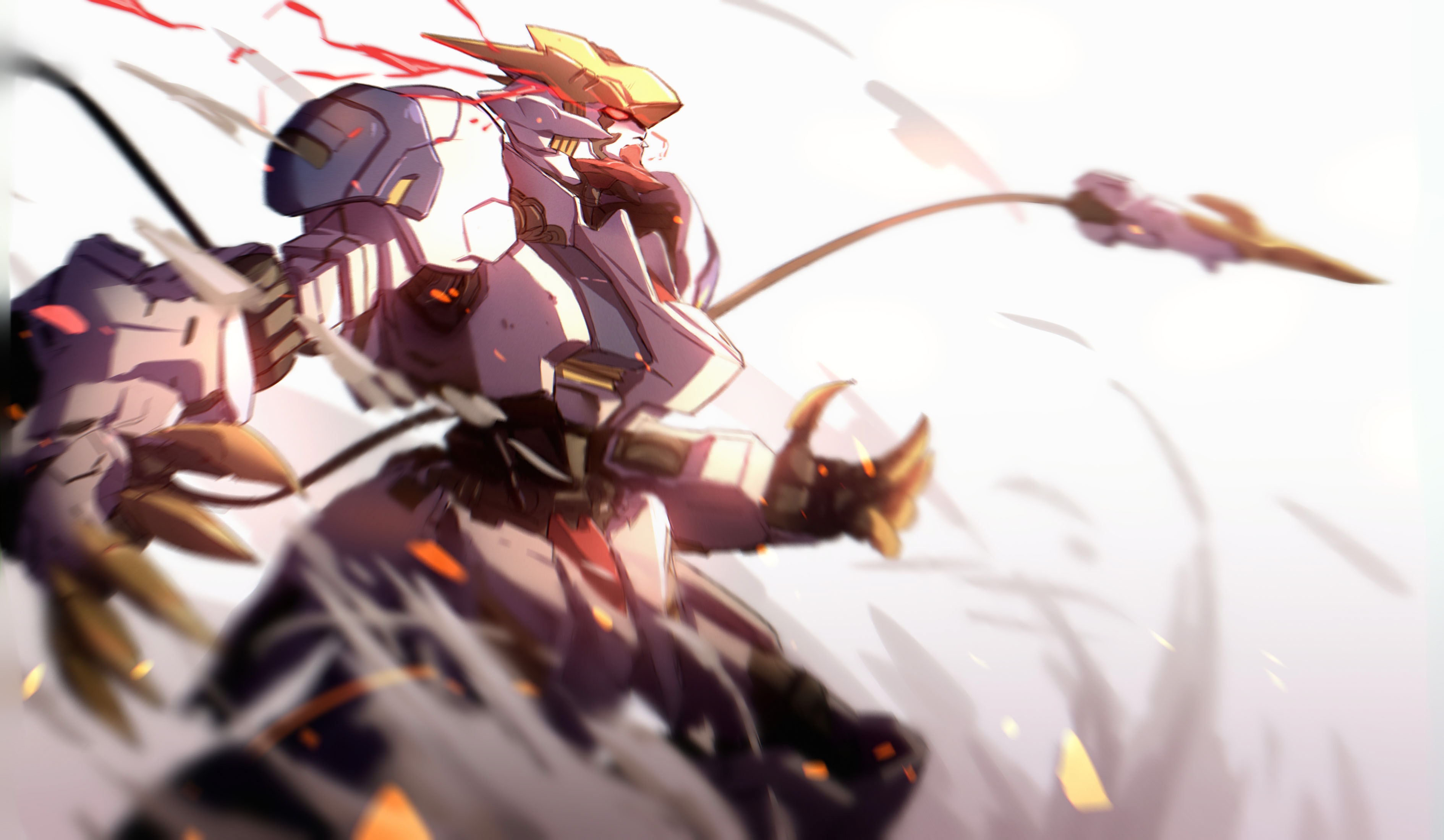 Gundam Barbatos Lupus Rex in action HD Wallpaper