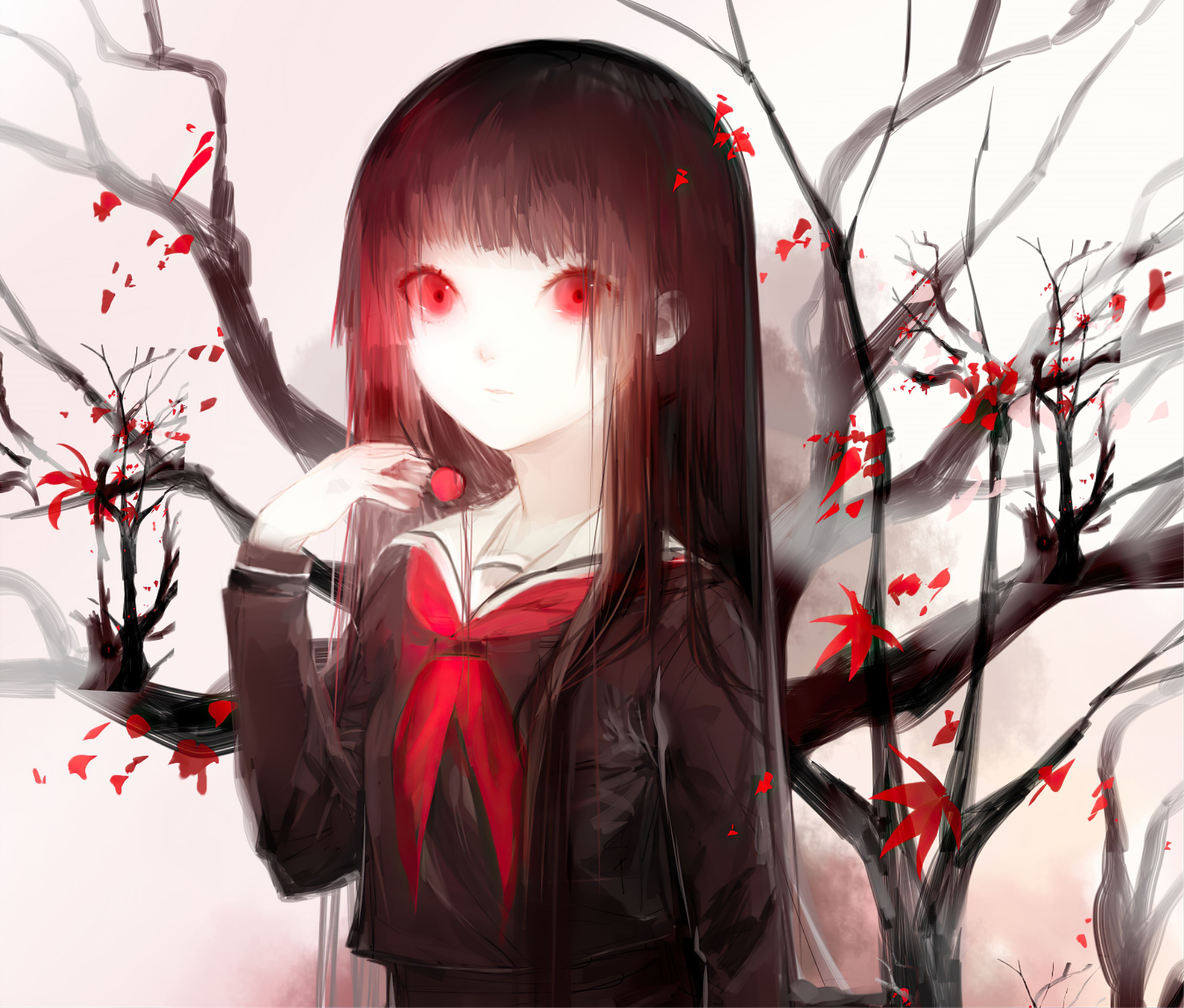 Enma Ai from Jigoku Shoujo with red eyes HD Wallpaper