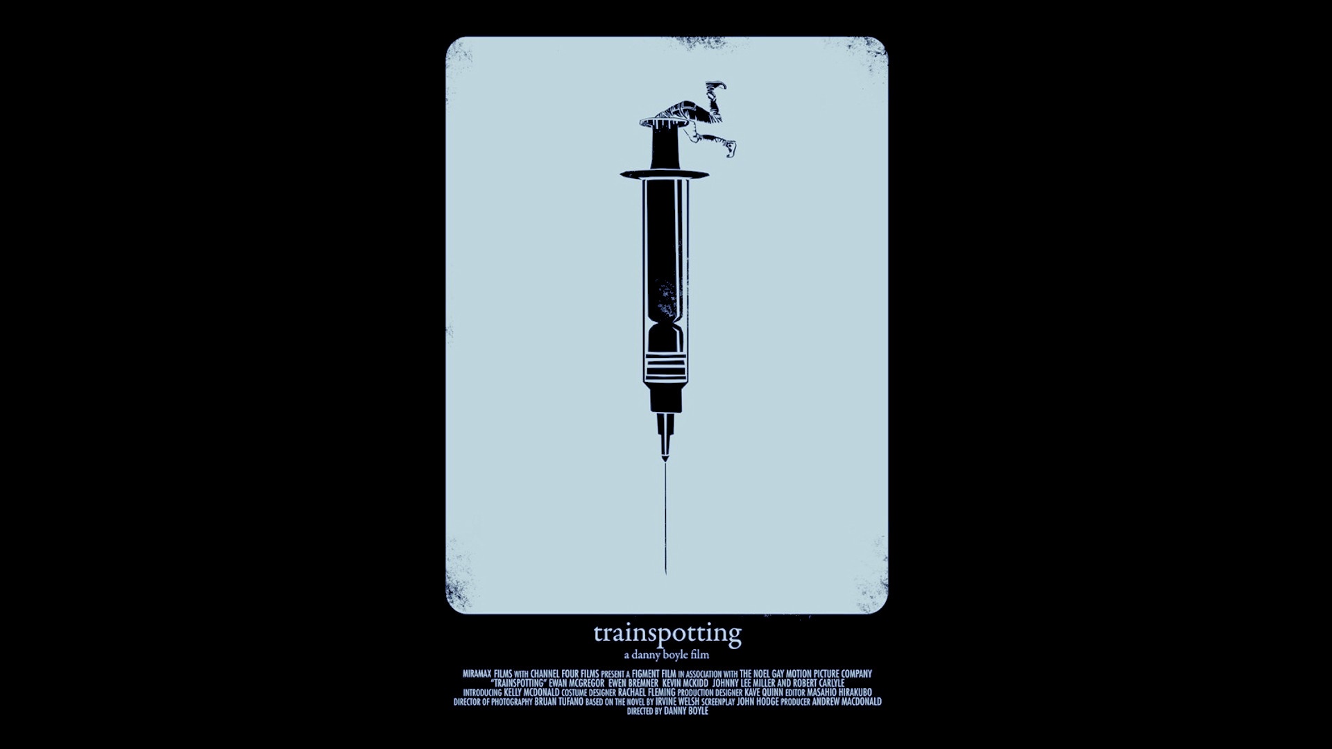 Trainspotting movie poster with syringe HD Wallpaper