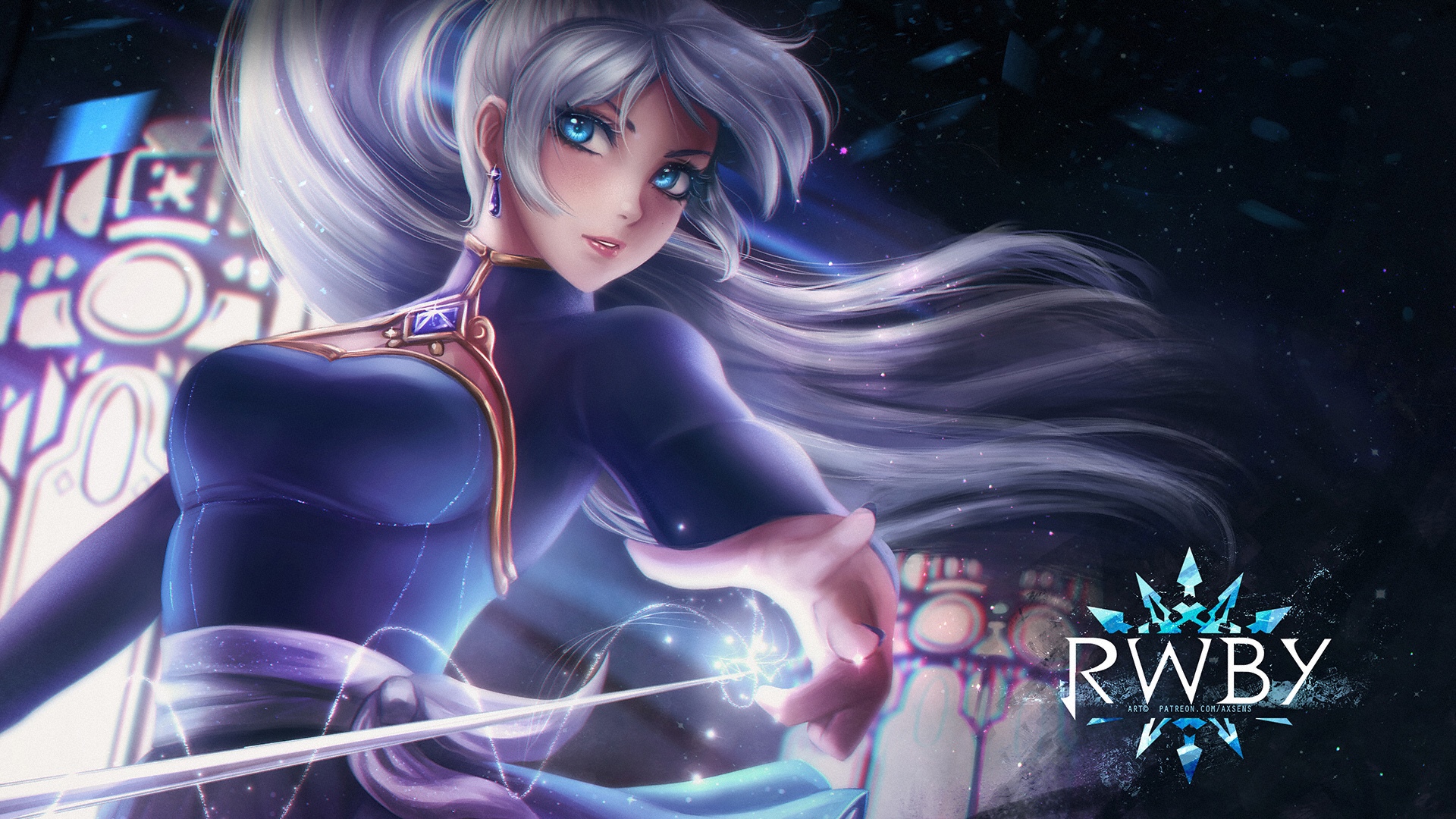 Weiss Schnee from RWBY casting a spell HD Wallpaper