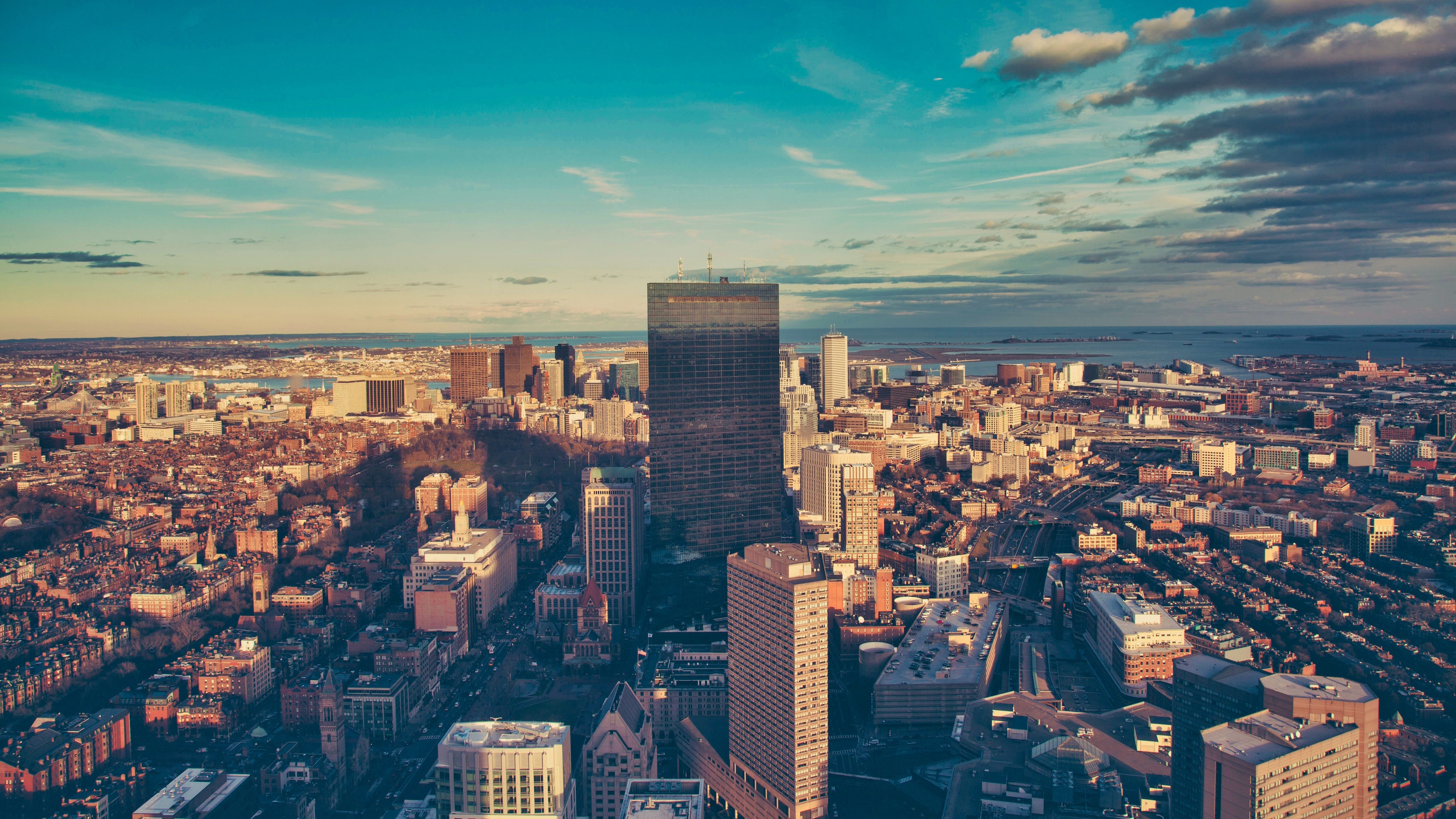 4K Boston cityscape in the afternoon HD Wallpaper