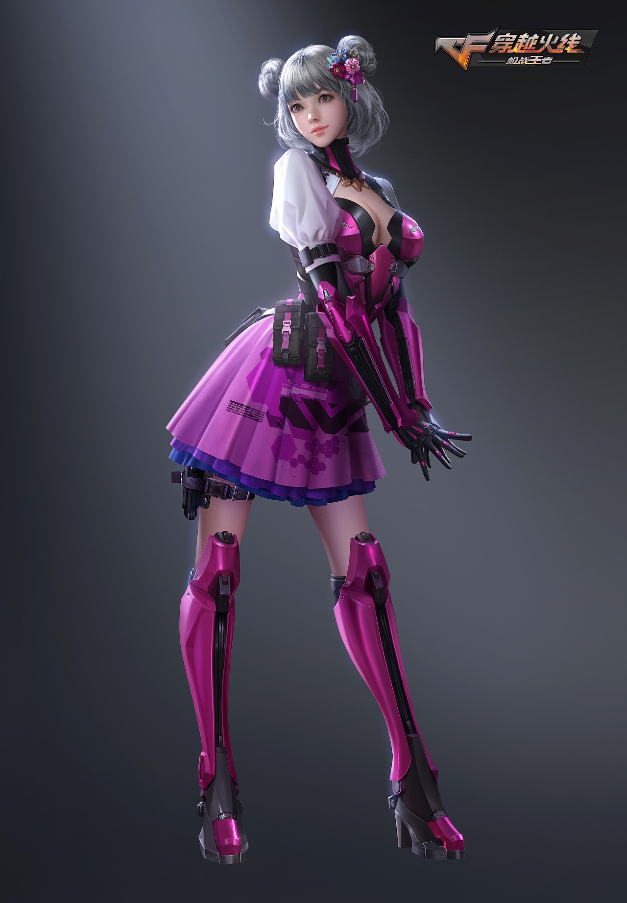 CrossFire character with pink armor and purple dress HD Phone Wallpaper