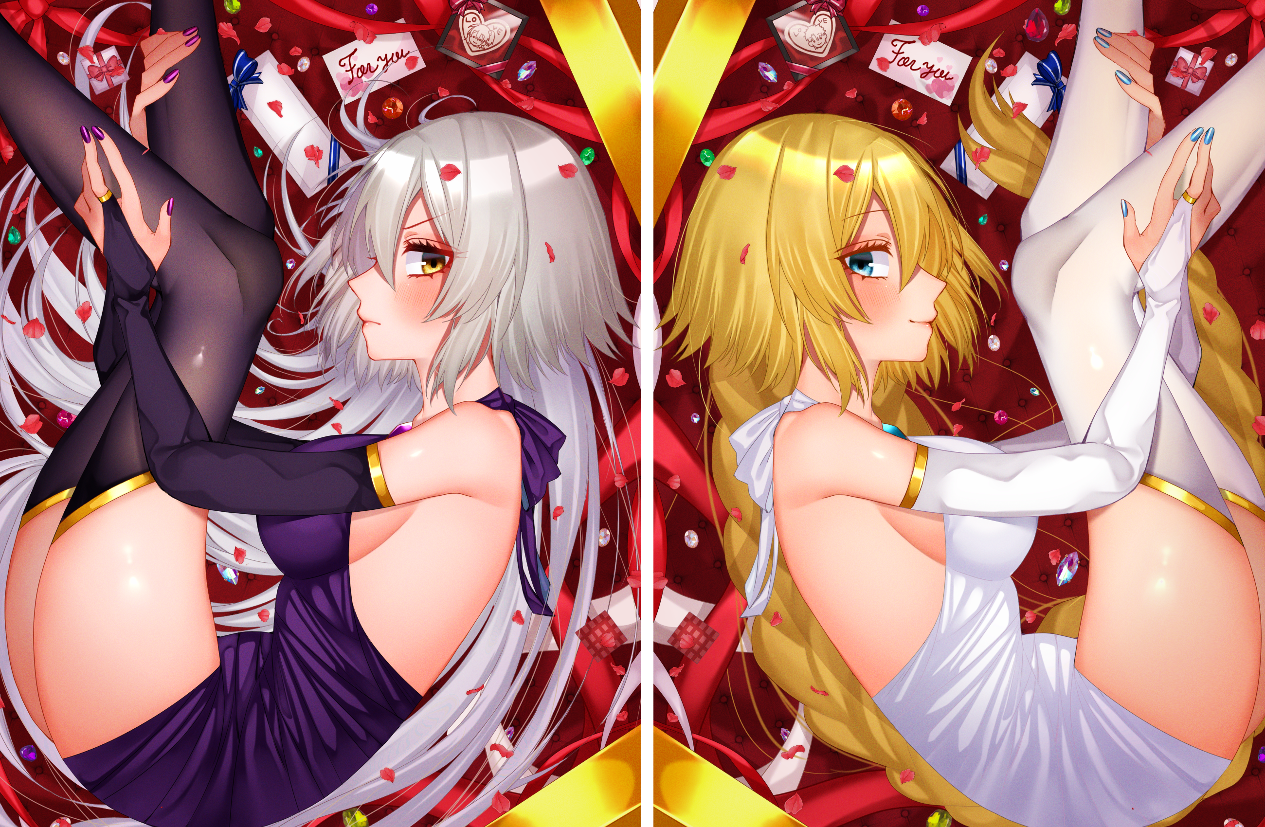 Jeanne d'Arc and Jeanne Alter fan art from Fate series HD Wallpaper
