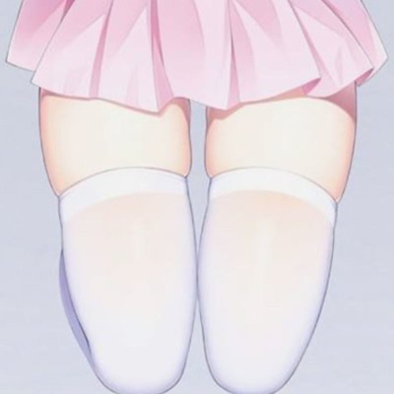 Anime girl's thighs in white socks and pink skirt HD Wallpaper