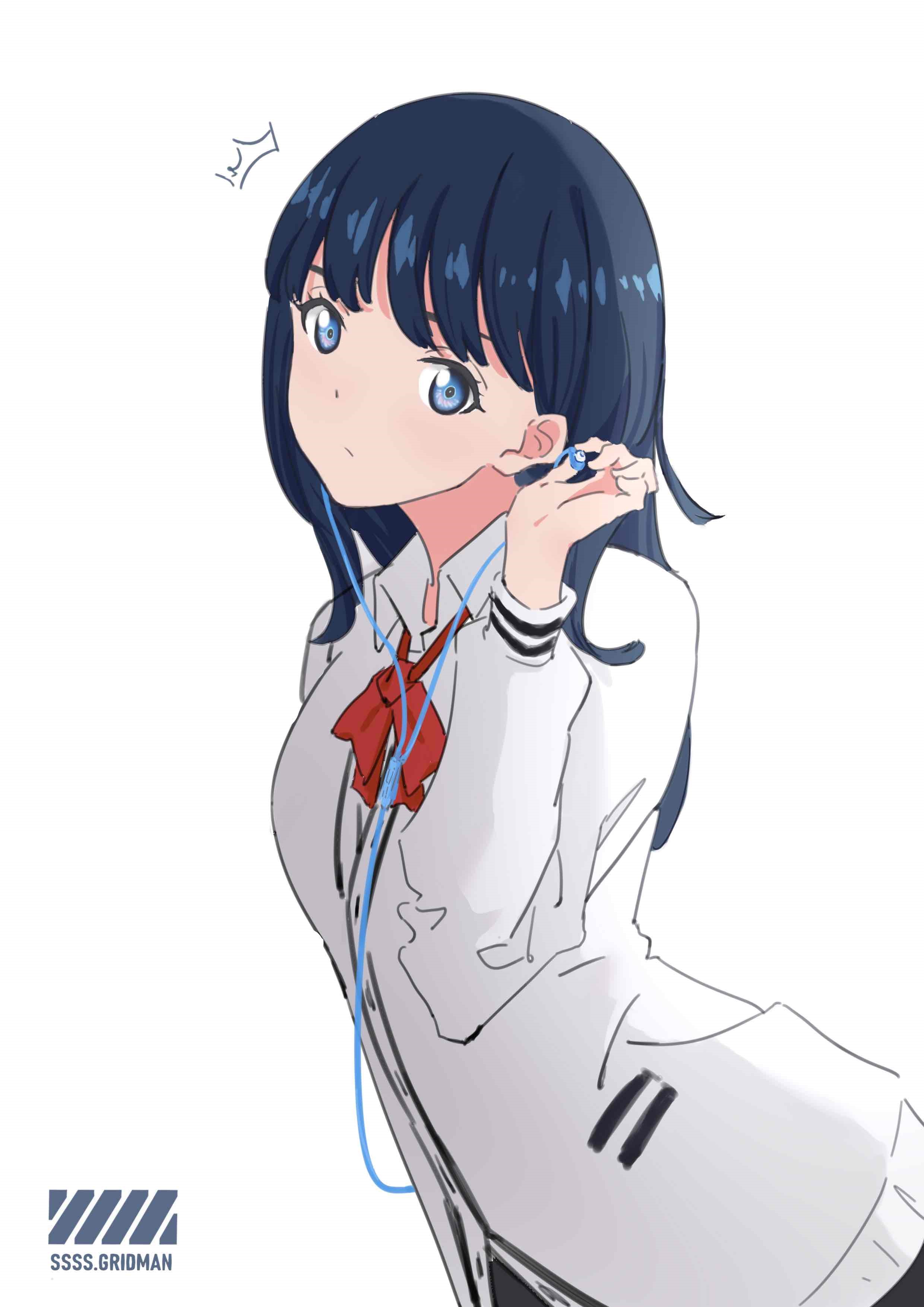 Rikka Takarada from SSSS.GRIDMAN listening to music HD Phone Wallpaper