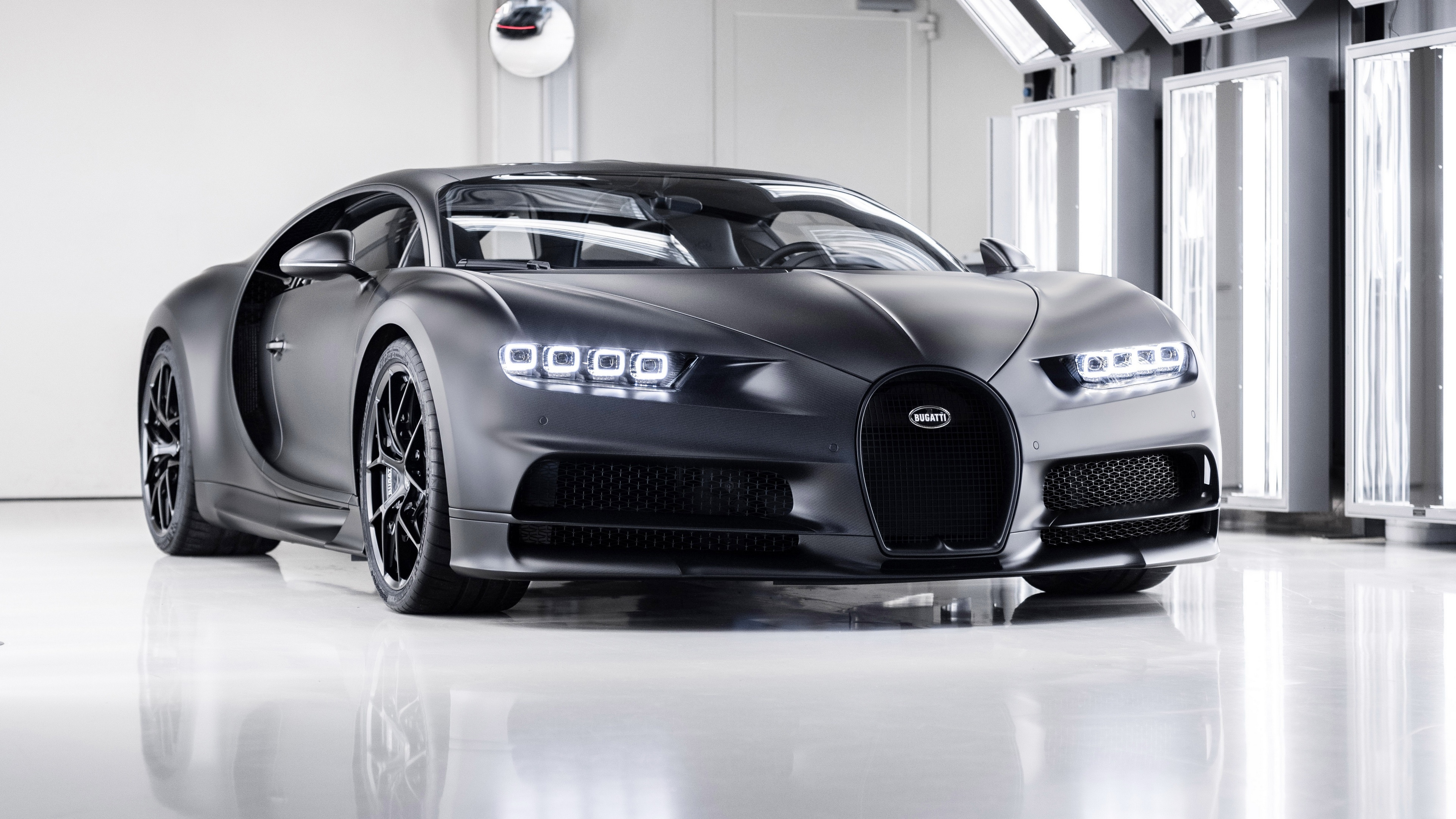 Bugatti Chiron sports car in a studio HD Wallpaper
