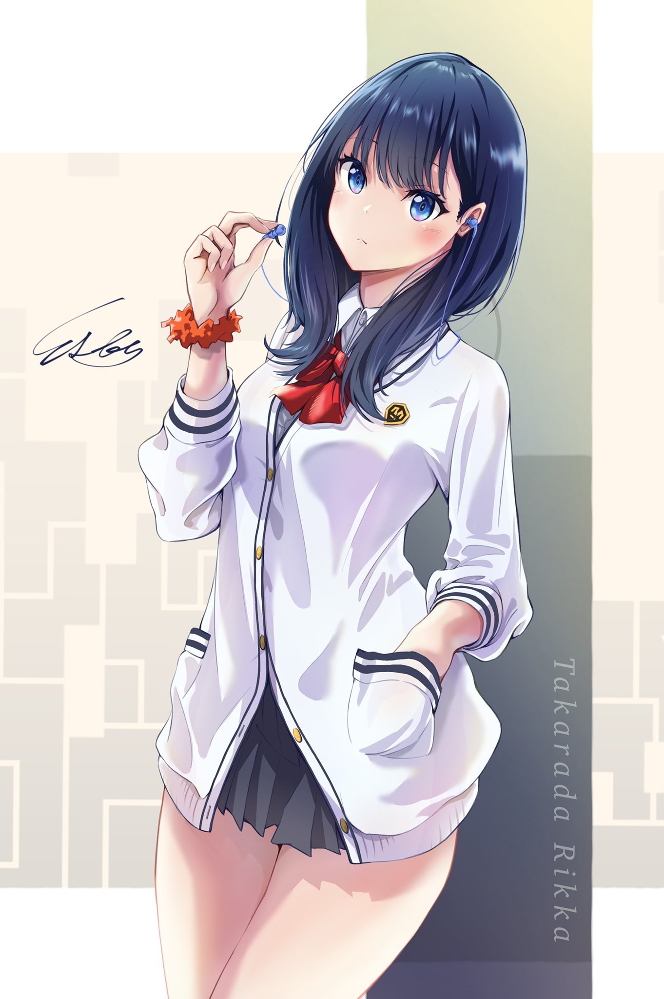 Takarada Rikka from SSSS.GRIDMAN with earphones HD Phone Wallpaper