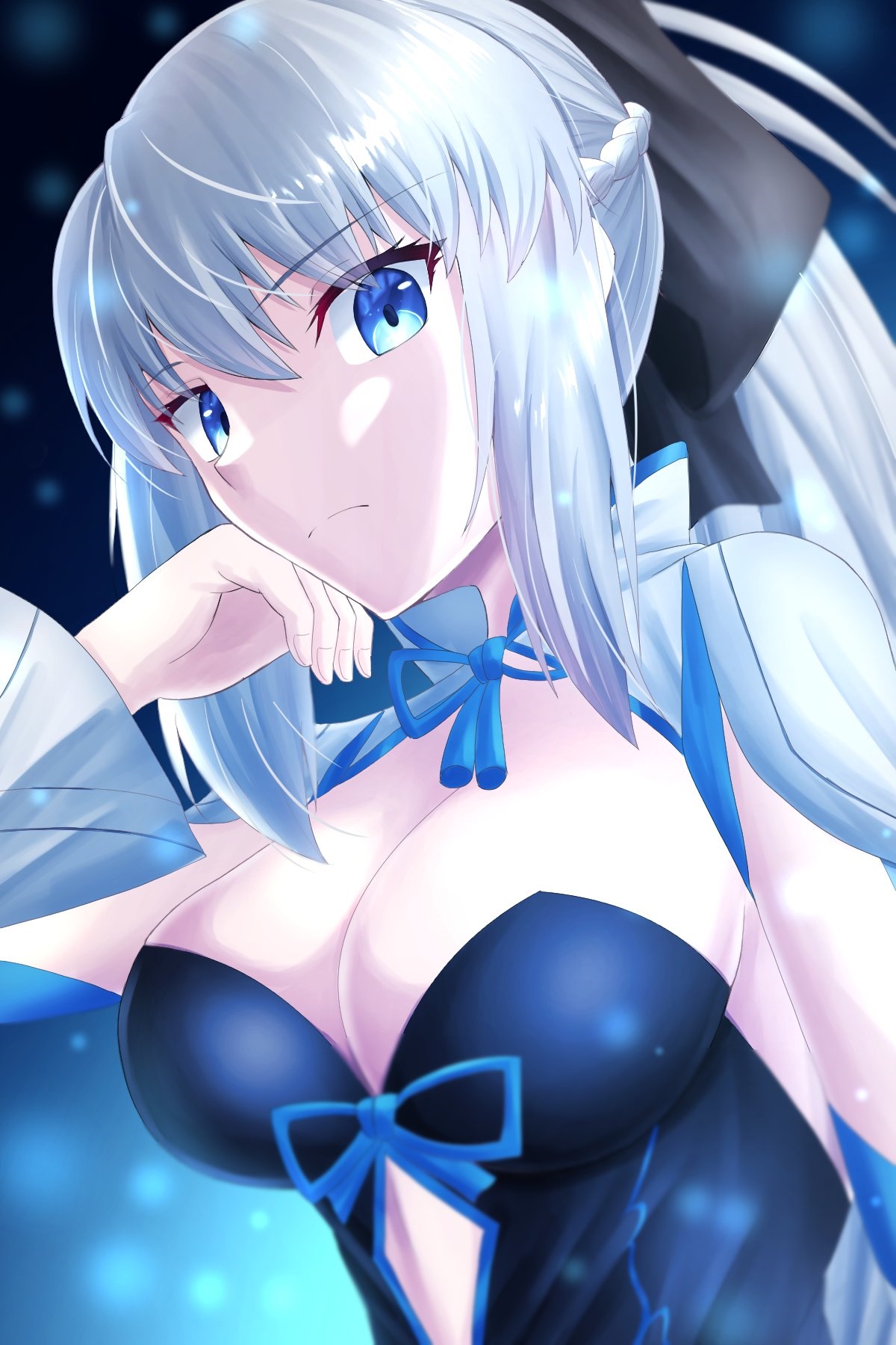 Morgan le Fay from Fate/Grand Order with white hair HD Phone Wallpaper