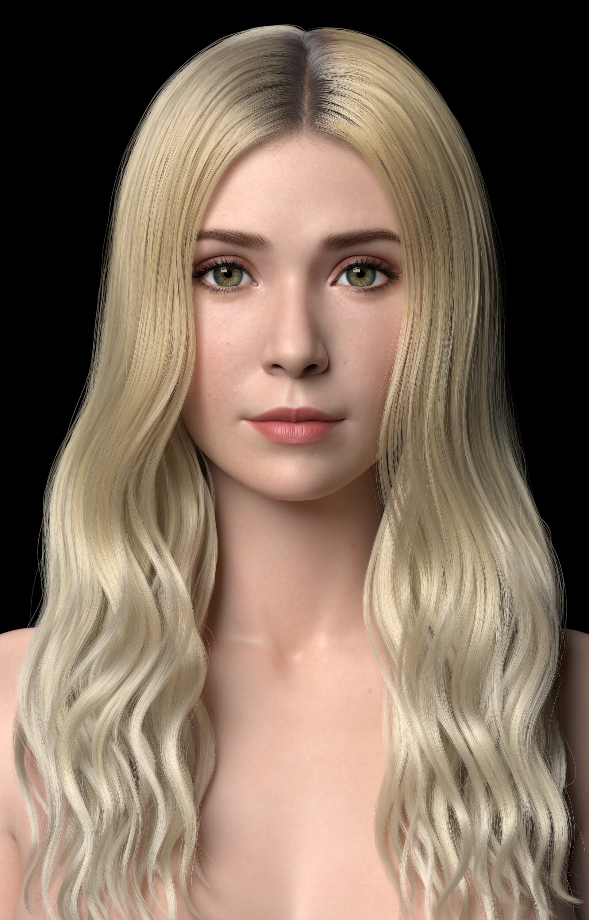 Woman with blonde hair on black background HD Phone Wallpaper