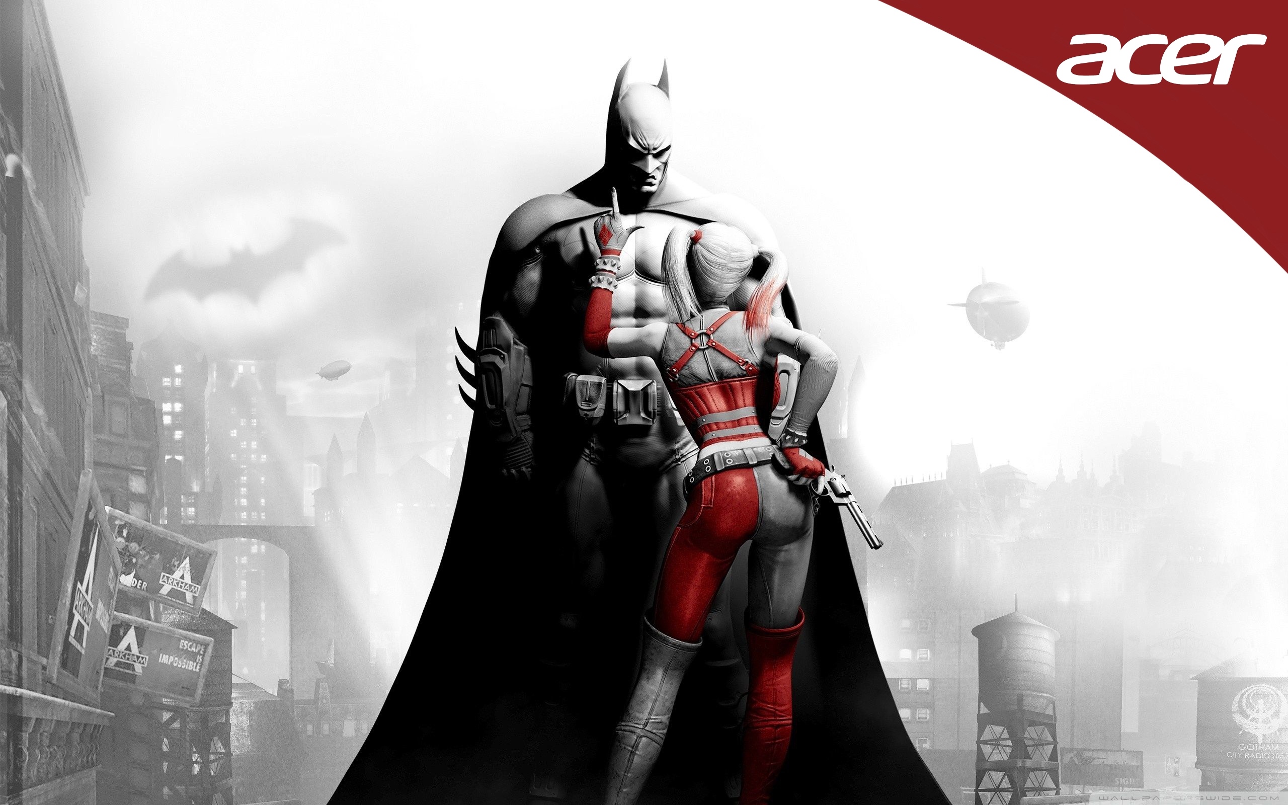 Batman and Harley Quinn with Acer logo HD Wallpaper