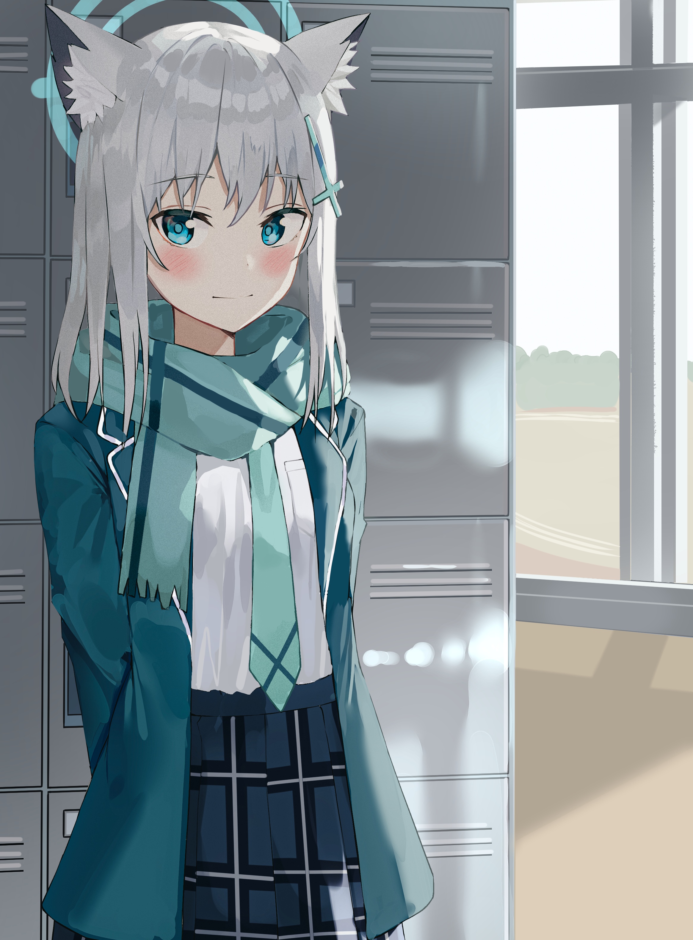 Shiroko from Blue Archive with Fox Ears HD Phone Wallpaper