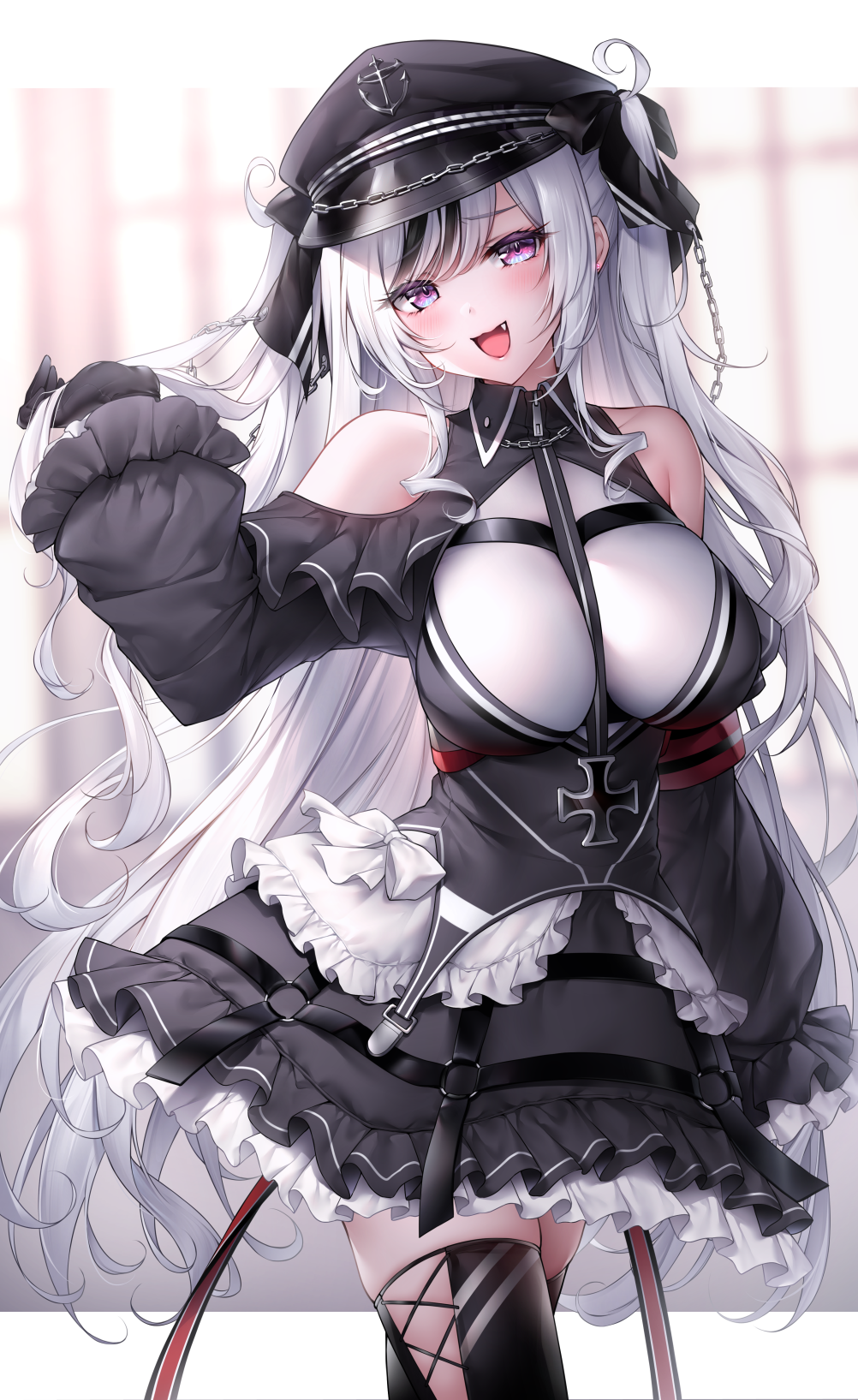 Elbe from Azur Lane with white hair HD Phone Wallpaper
