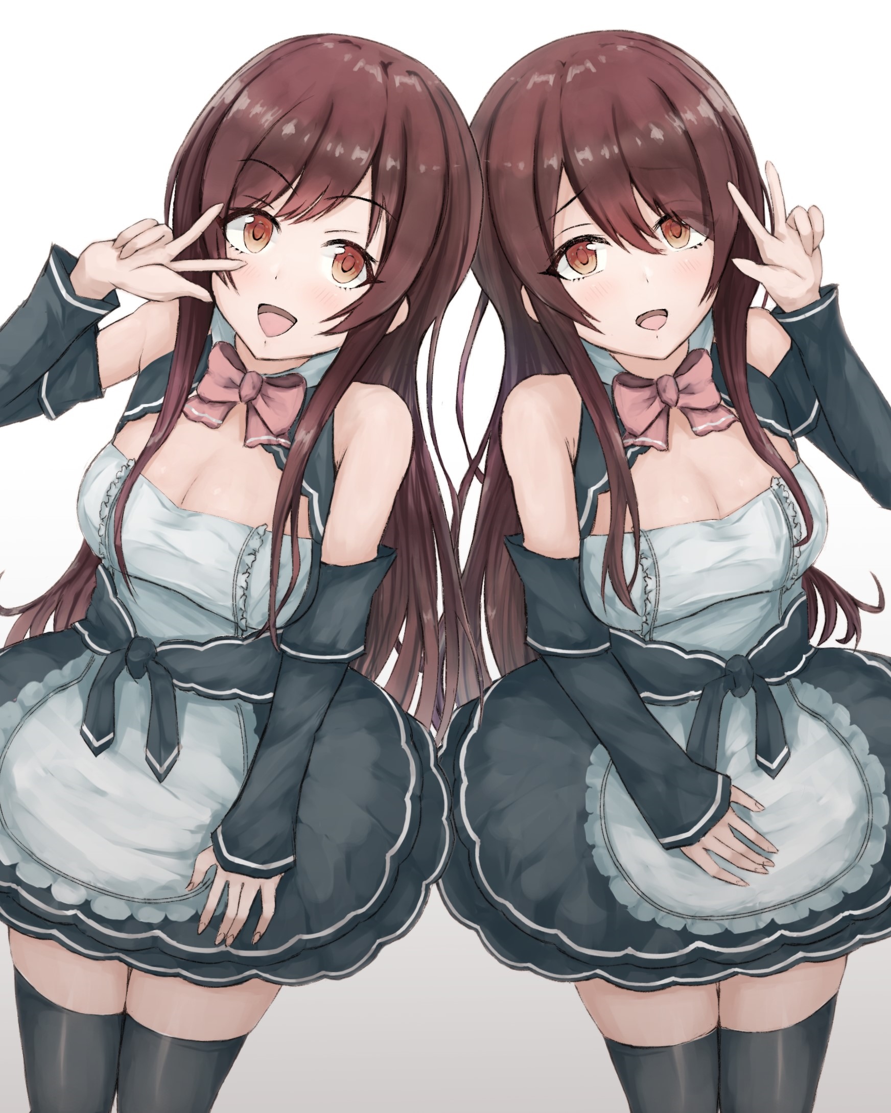 Oosaki Amana and Oosaki Tenka as maids HD Phone Wallpaper