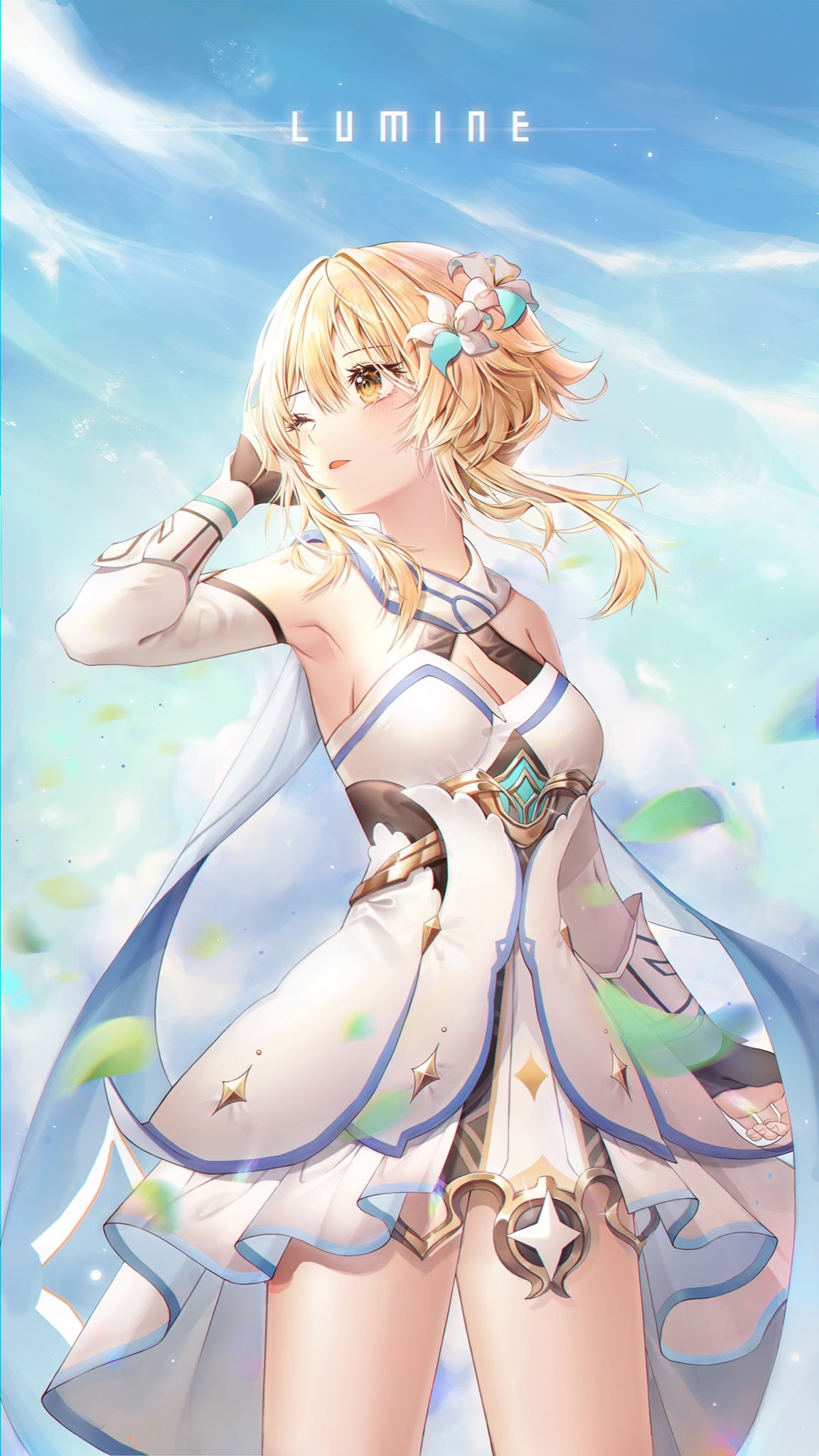 Lumine from Genshin Impact in fantasy art HD Phone Wallpaper