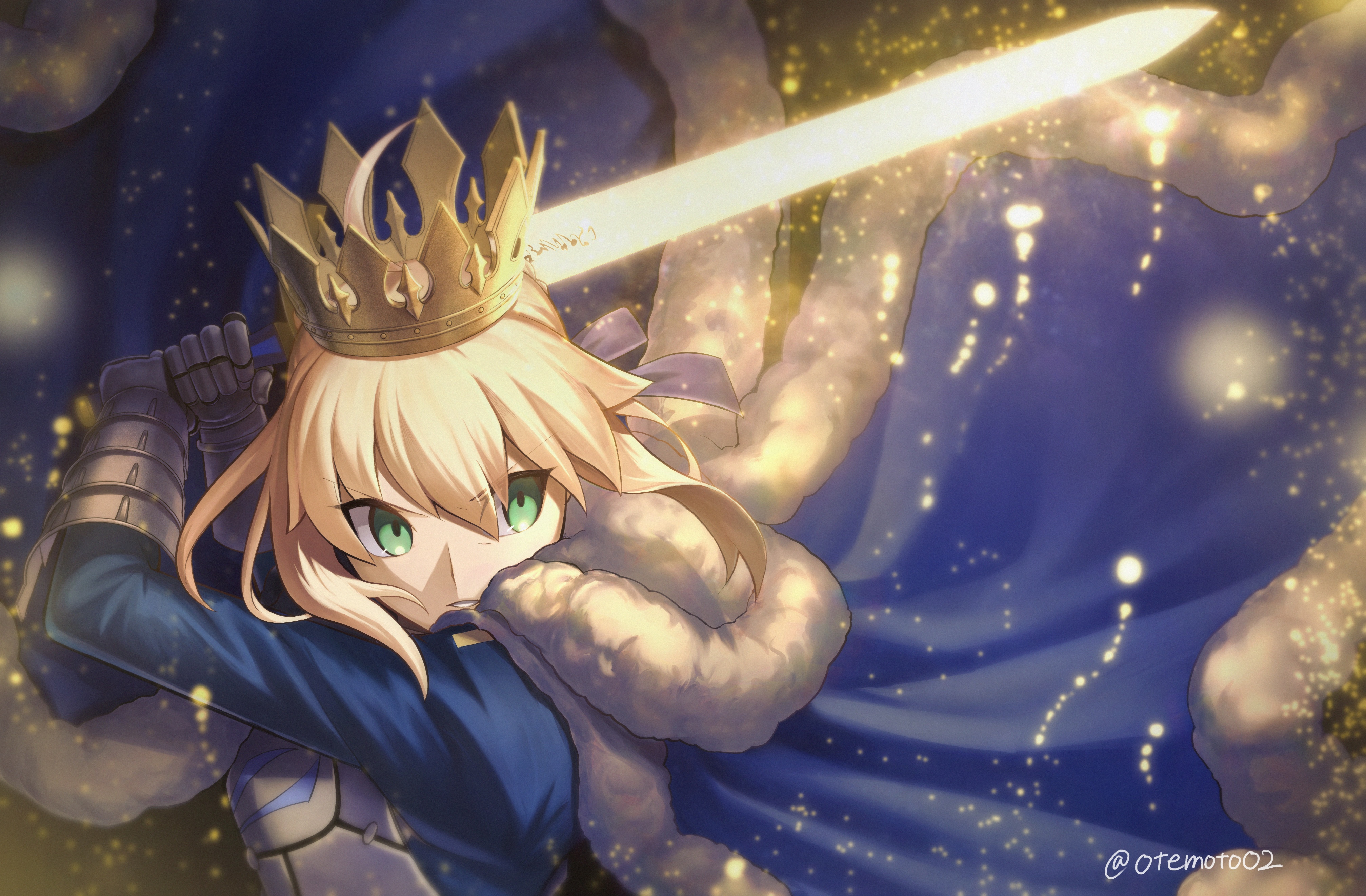 4K Artoria Pendragon with Excalibur HD Wallpaper