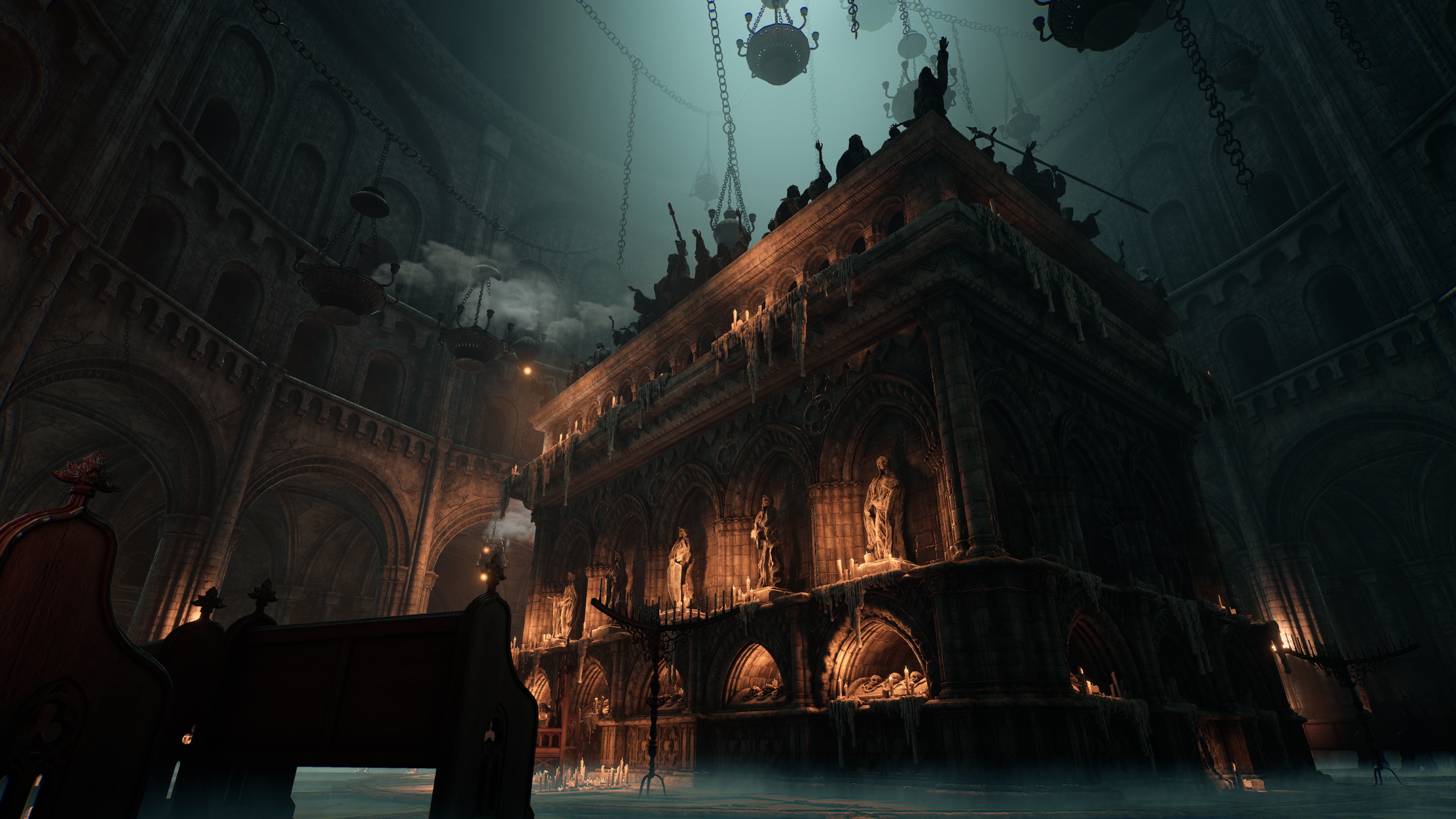 Dark Souls III Cathedral Interior with Altar HD Wallpaper
