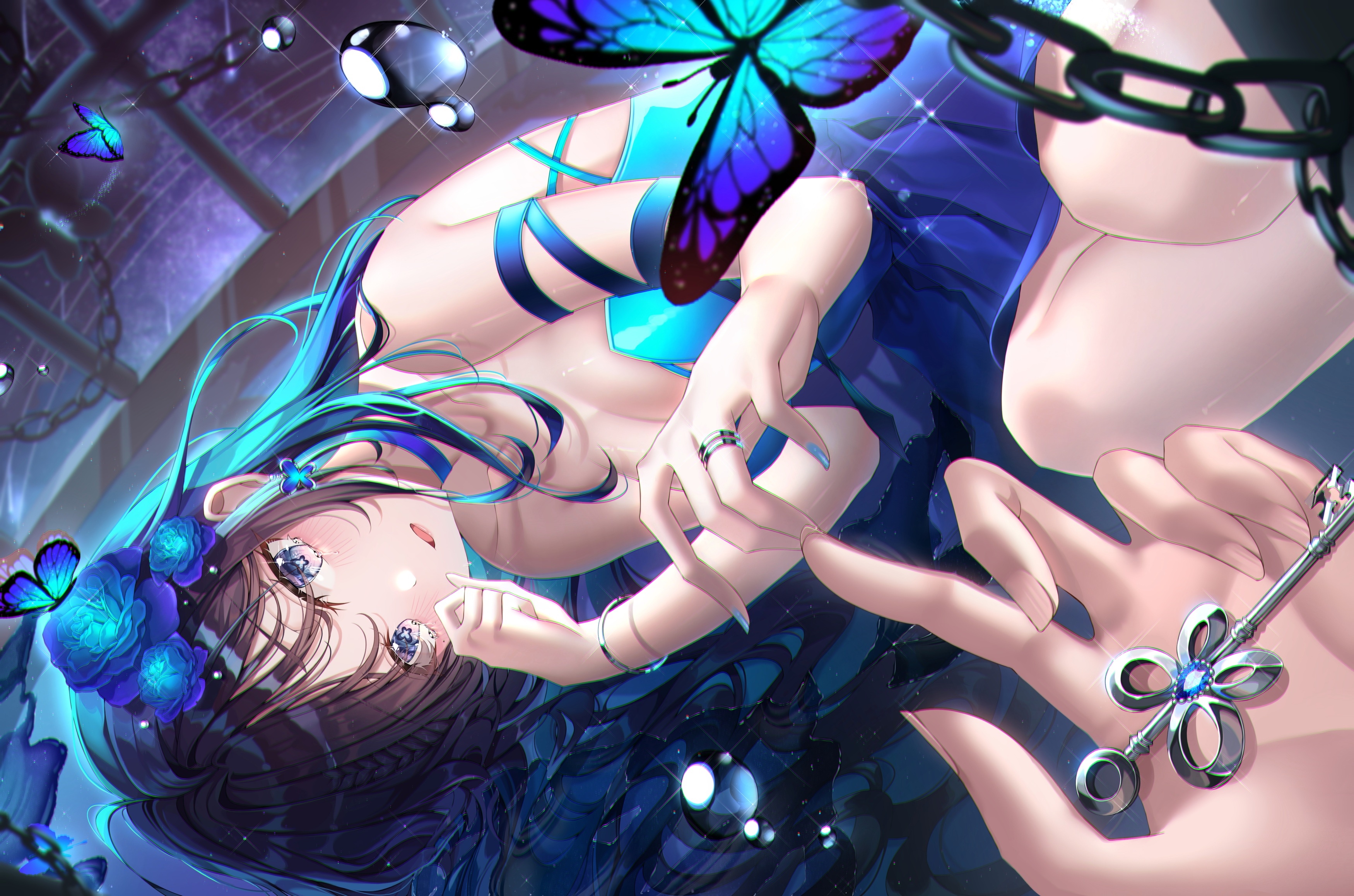 Biyen with Butterflies and Keys HD Wallpaper
